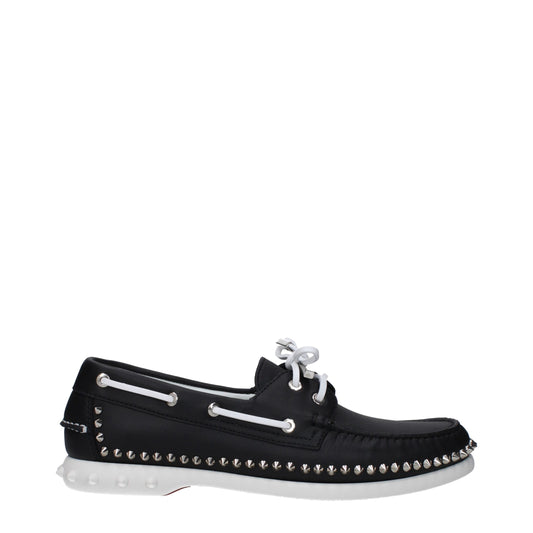 Christian Louboutin Black Leather Slip-On Loafers Curated Luxury Accessories by Orvyn