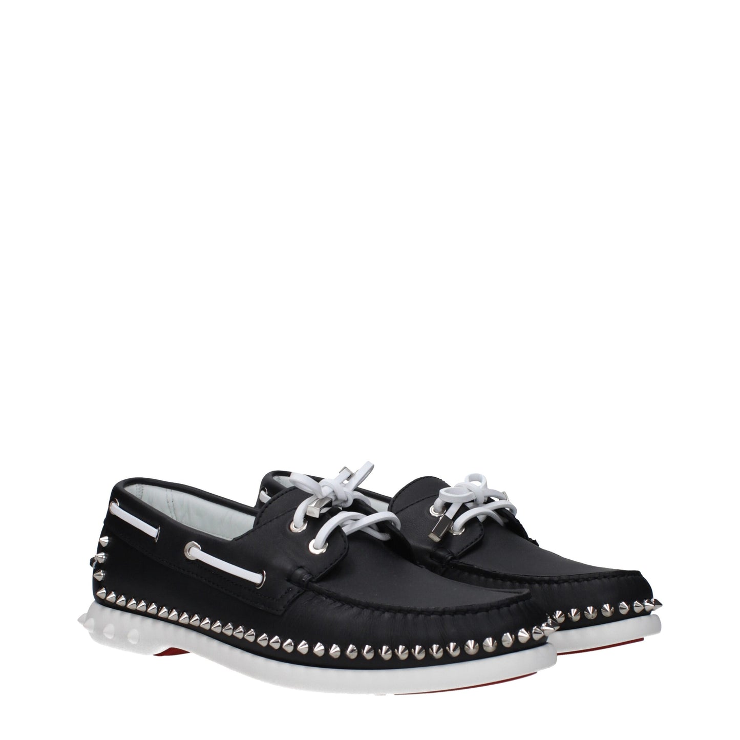 Christian Louboutin Black Leather Slip-On Loafers Curated Luxury Accessories by Orvyn