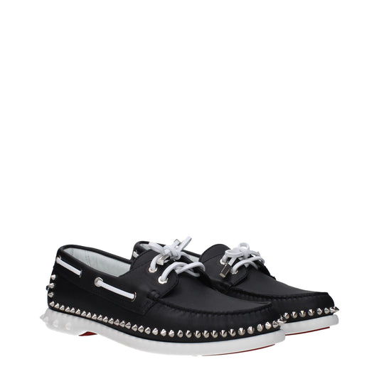 Christian Louboutin Black Leather Slip-On Loafers Curated Luxury Accessories by Orvyn