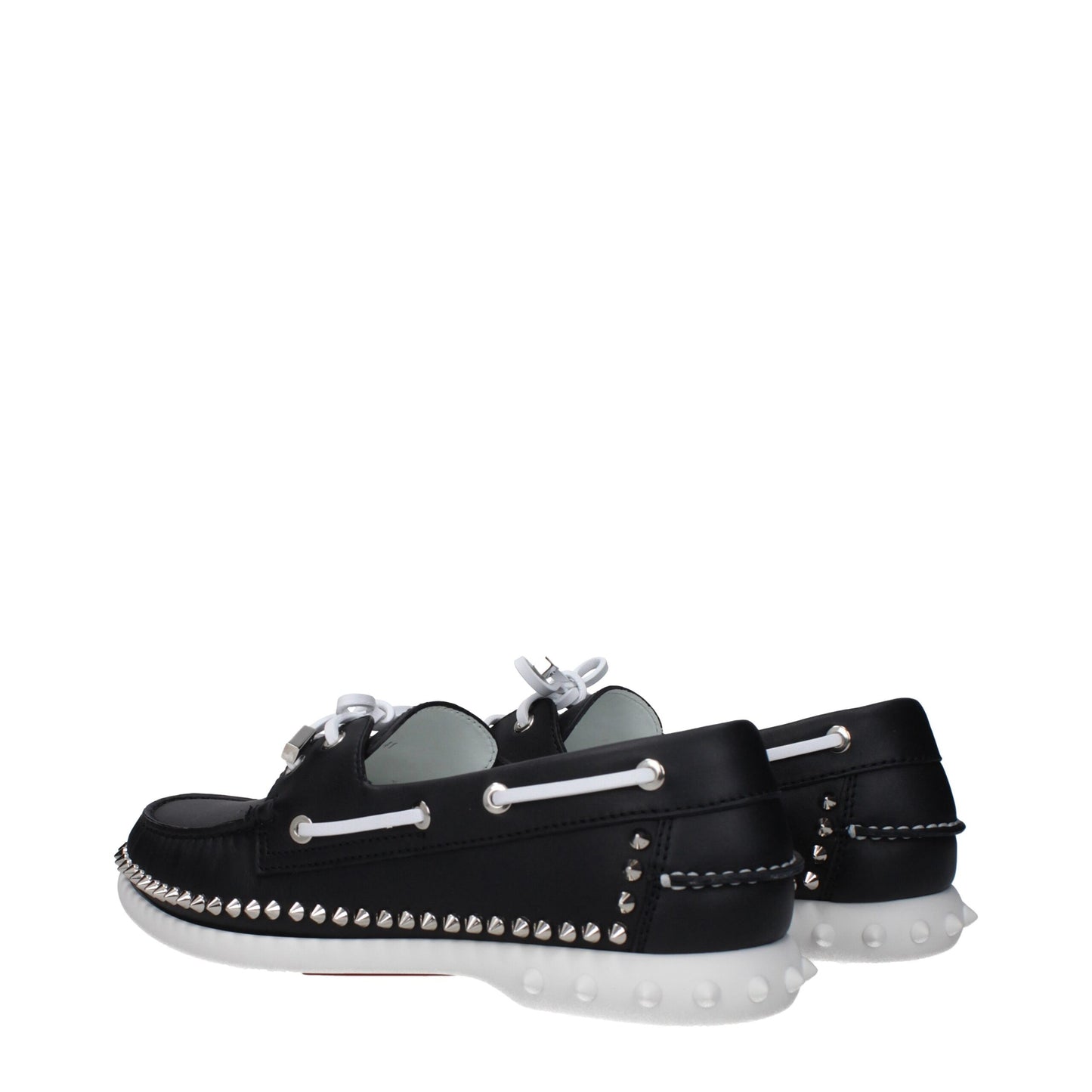 Christian Louboutin Black Leather Slip-On Loafers Curated Luxury Accessories by Orvyn