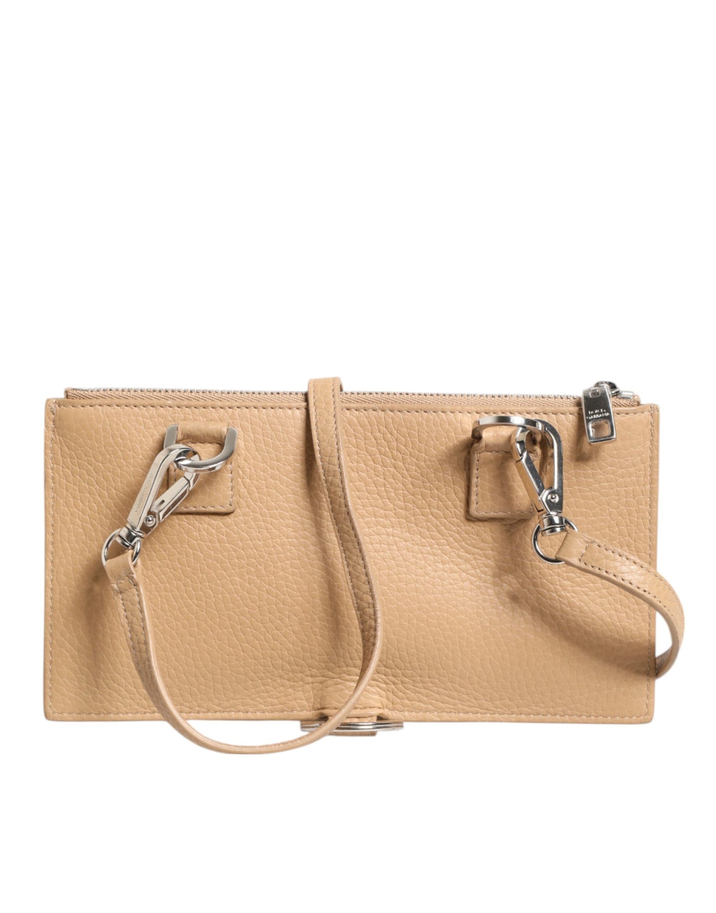 Dolce & Gabbana Beige Calfskin Leather Large Crossbody Card Holder Wallet Curated Luxury Accessories by Orvyn