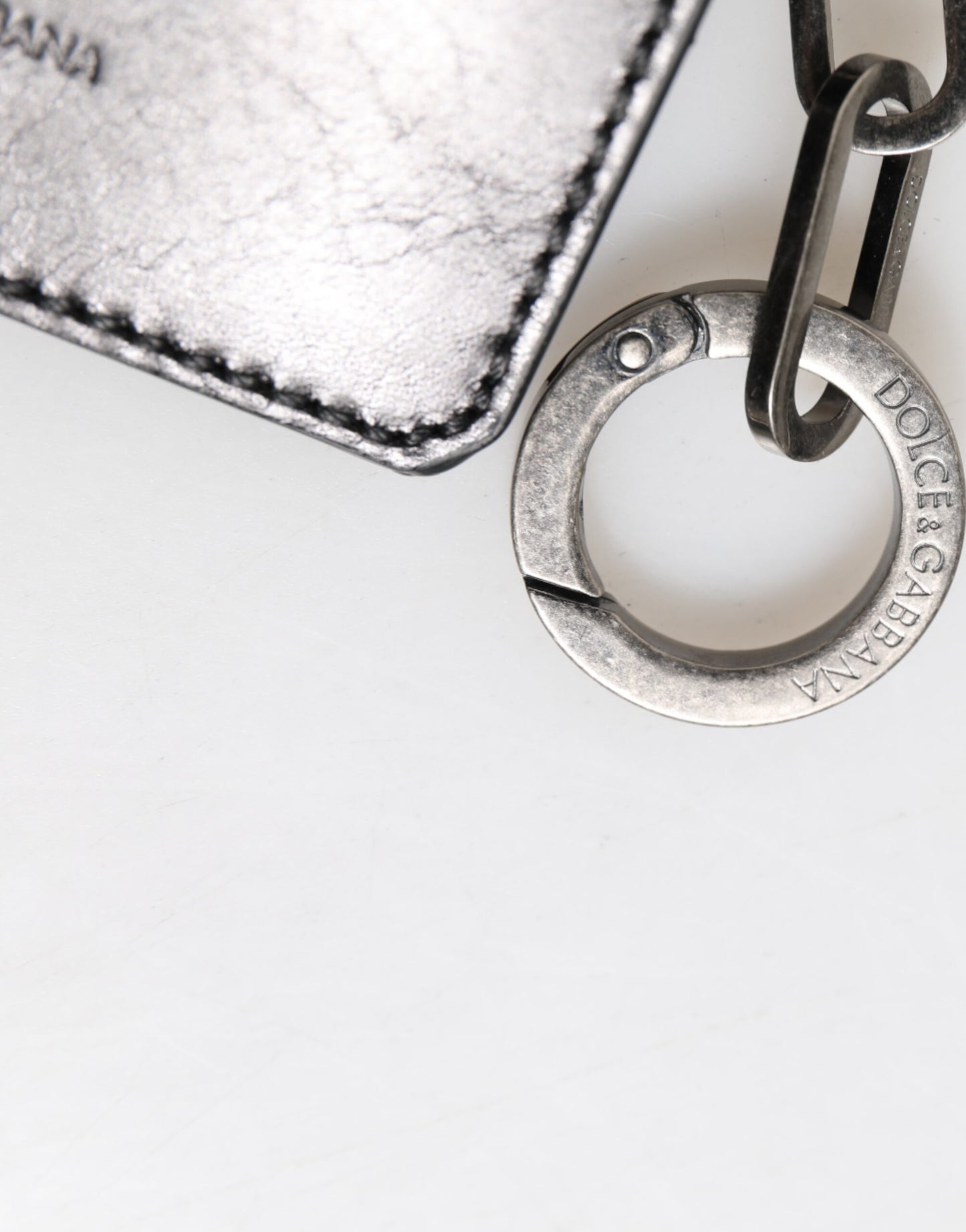 Dolce & Gabbana Wallet Black Leather Logo Embossed Key Chain Card Holder Wallet Curated Luxury Accessories by Orvyn