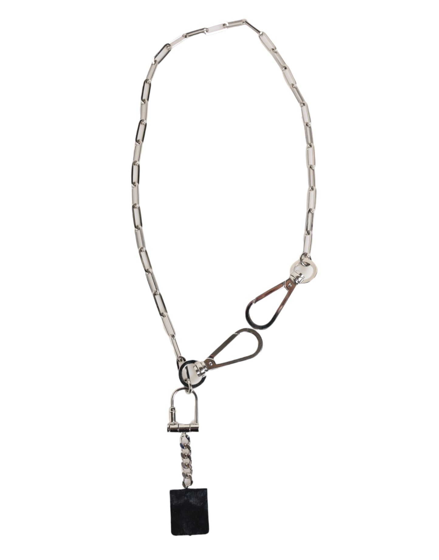 Dolce & Gabbana Silver Tone Metal Chain DG Logo Pendant Men Necklace Curated Luxury Accessories by Orvyn
