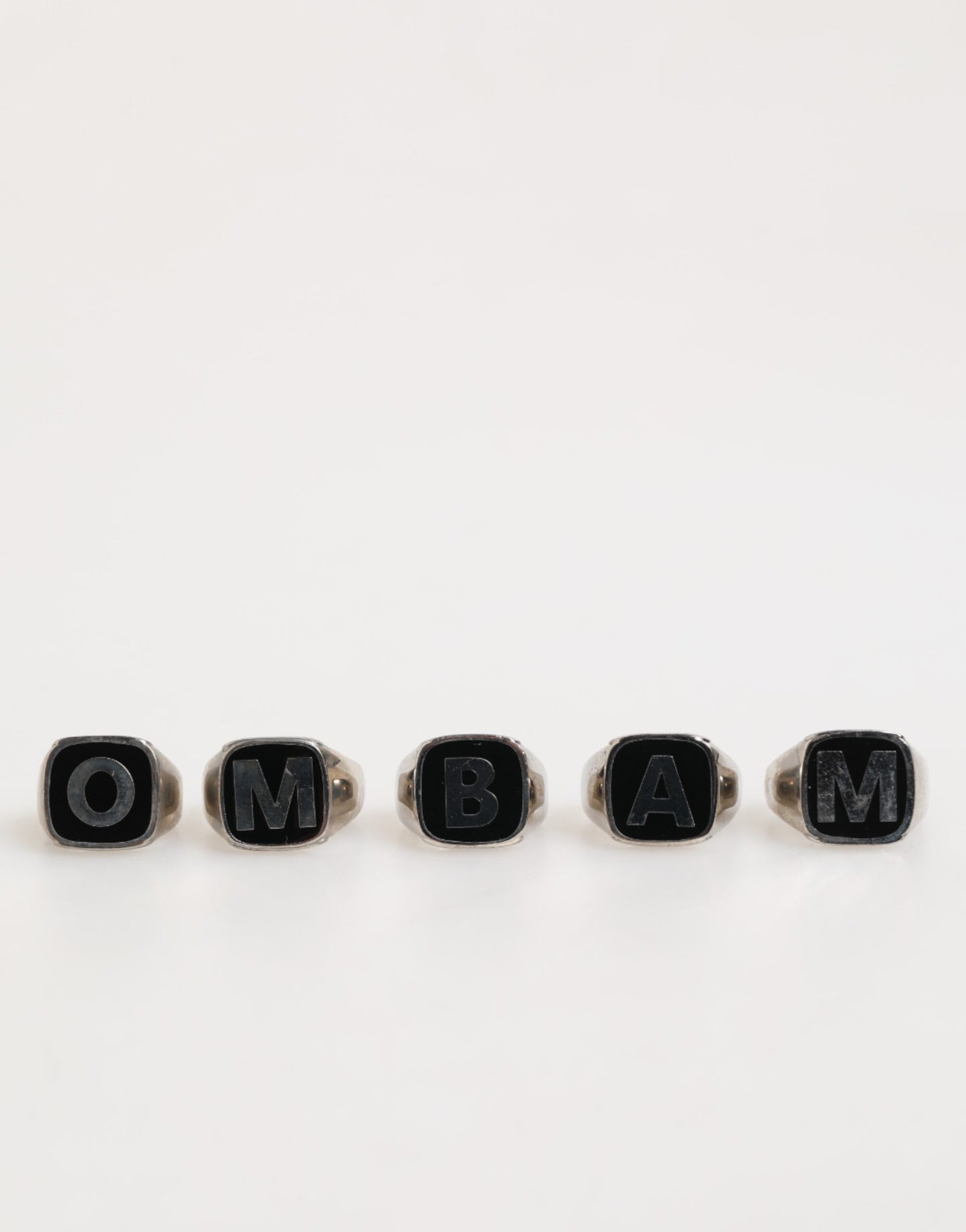 Dolce & Gabbana Silver Tone Brass Lettering Set 5 Pieces Adjustable Ring Curated Luxury Accessories by Orvyn