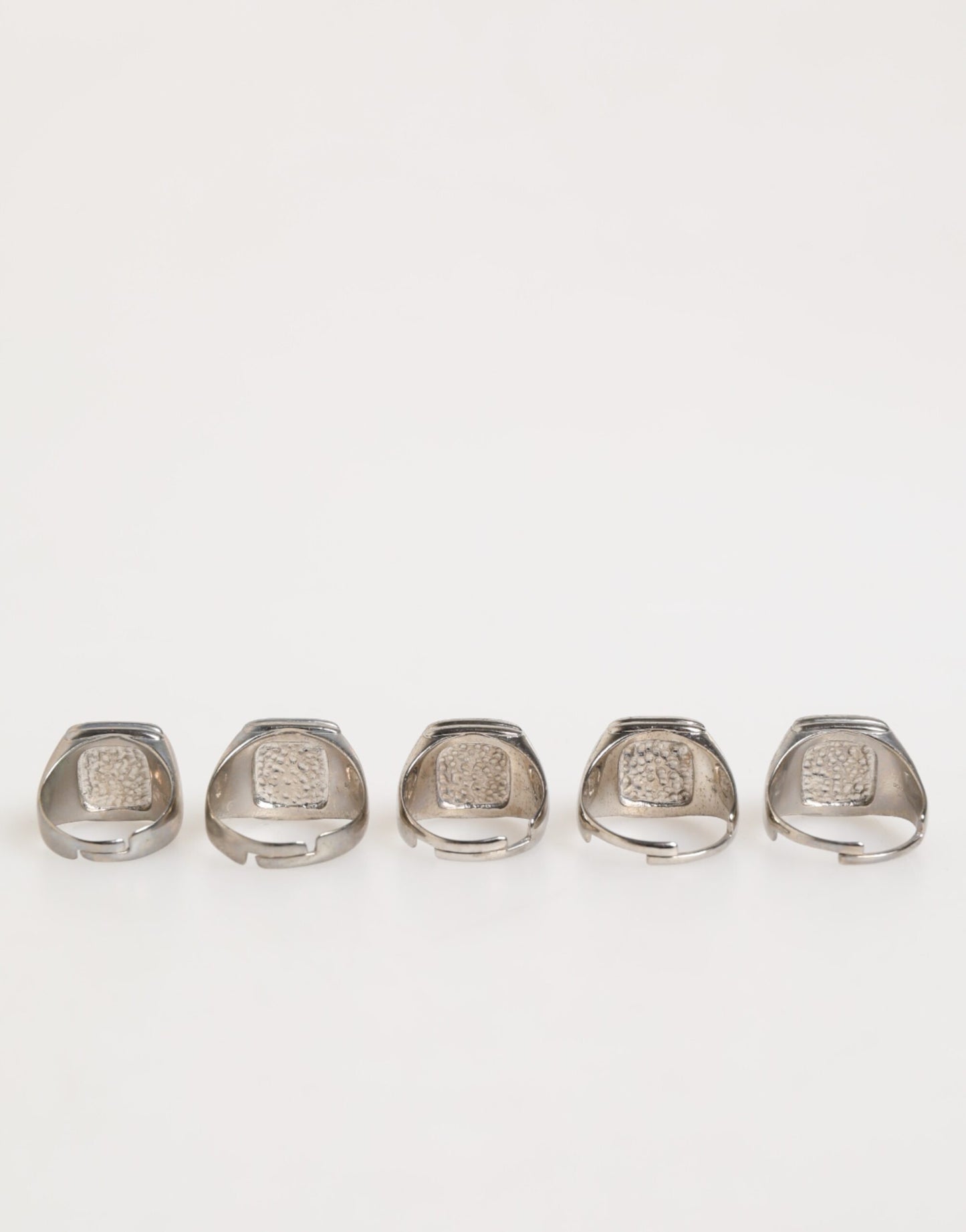 Dolce & Gabbana Silver Tone Brass Lettering Set 5 Pieces Adjustable Ring Curated Luxury Accessories by Orvyn