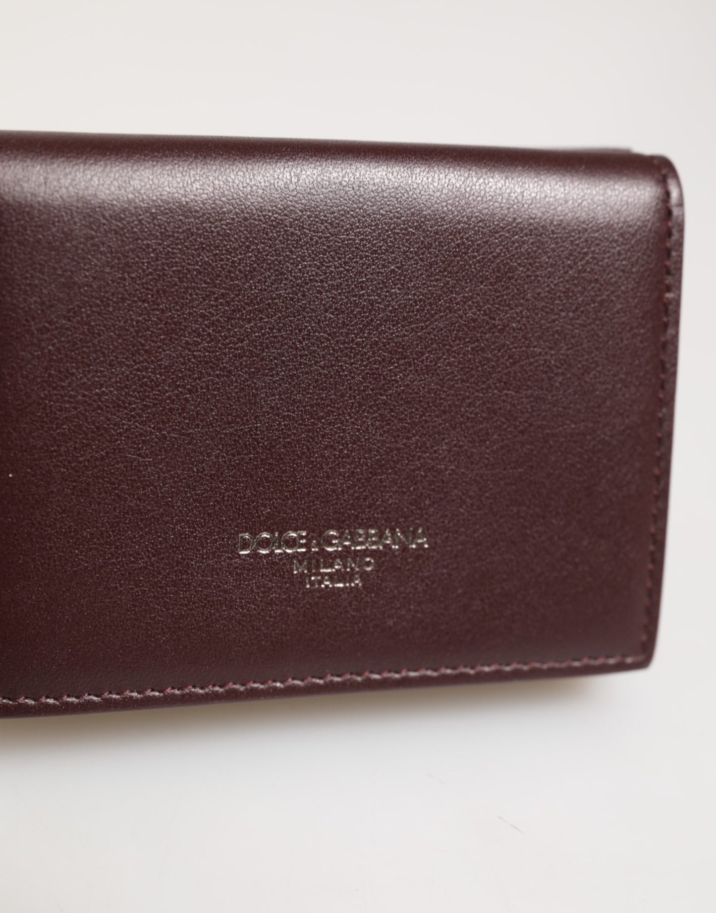 Dolce & Gabbana Leather Embossed Logo Trifold Men Card Holder Dark Brown Curated Luxury Accessories by Orvyn