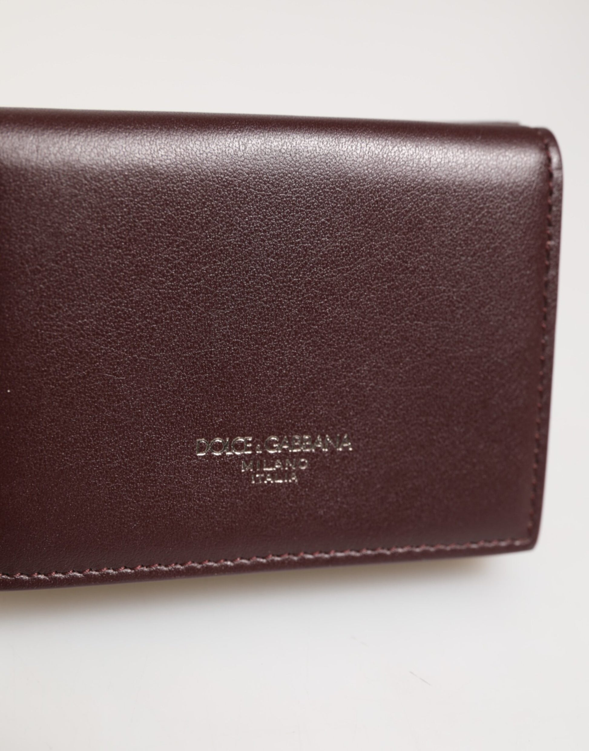 Dolce & Gabbana Leather Embossed Logo Trifold Men Card Holder Dark Brown Curated Luxury Accessories by Orvyn