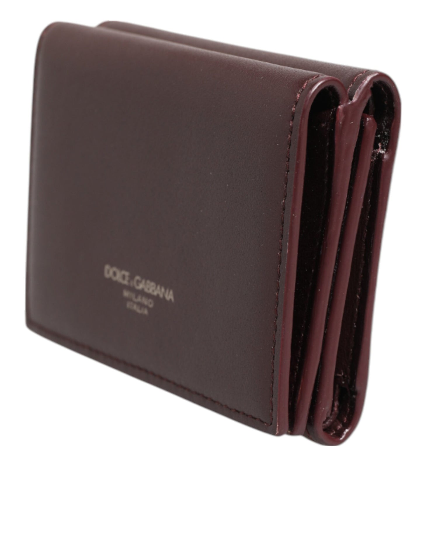 Dolce & Gabbana Leather Embossed Logo Trifold Men Card Holder Dark Brown Curated Luxury Accessories by Orvyn