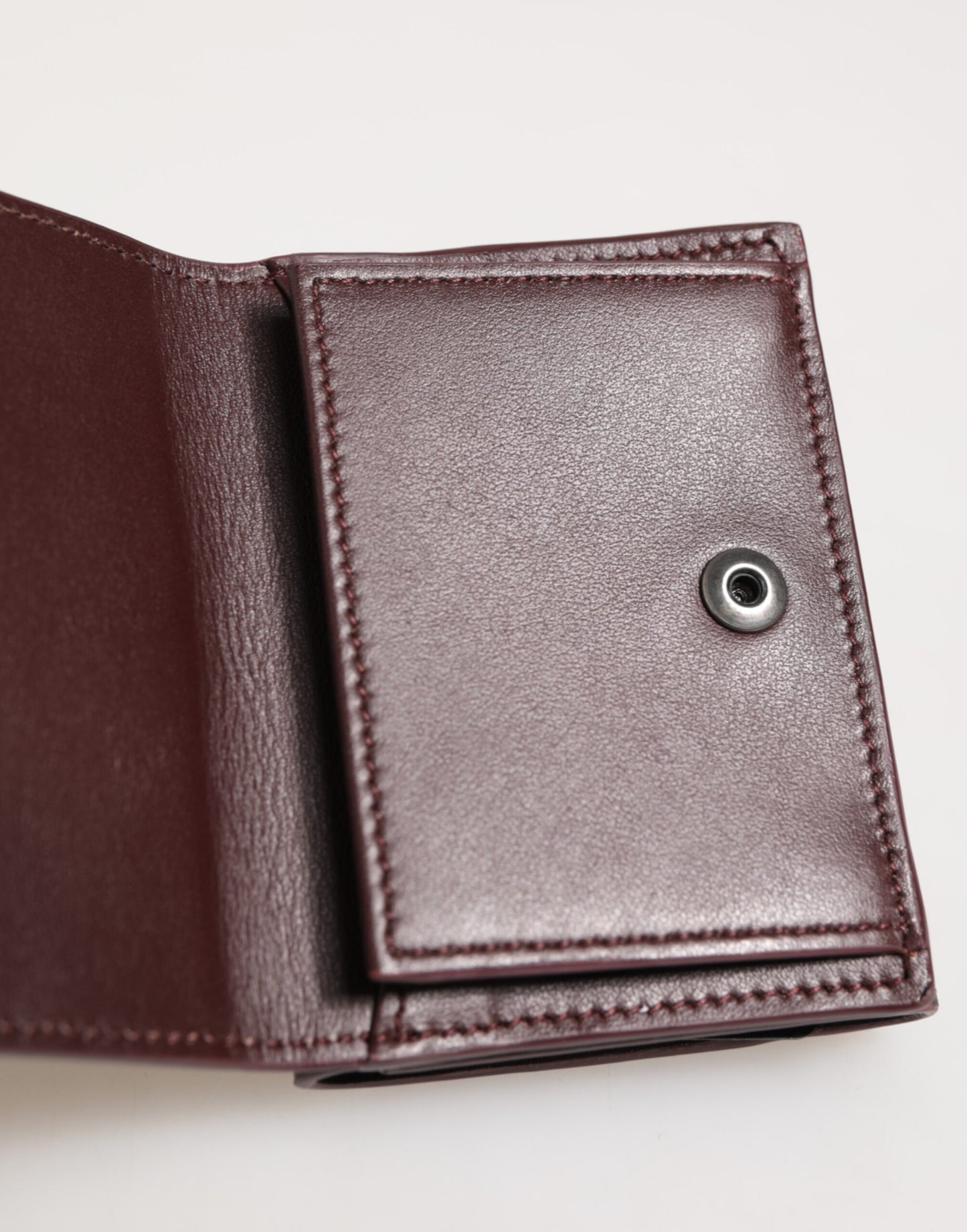 Dolce & Gabbana Leather Embossed Logo Trifold Men Card Holder Dark Brown Curated Luxury Accessories by Orvyn