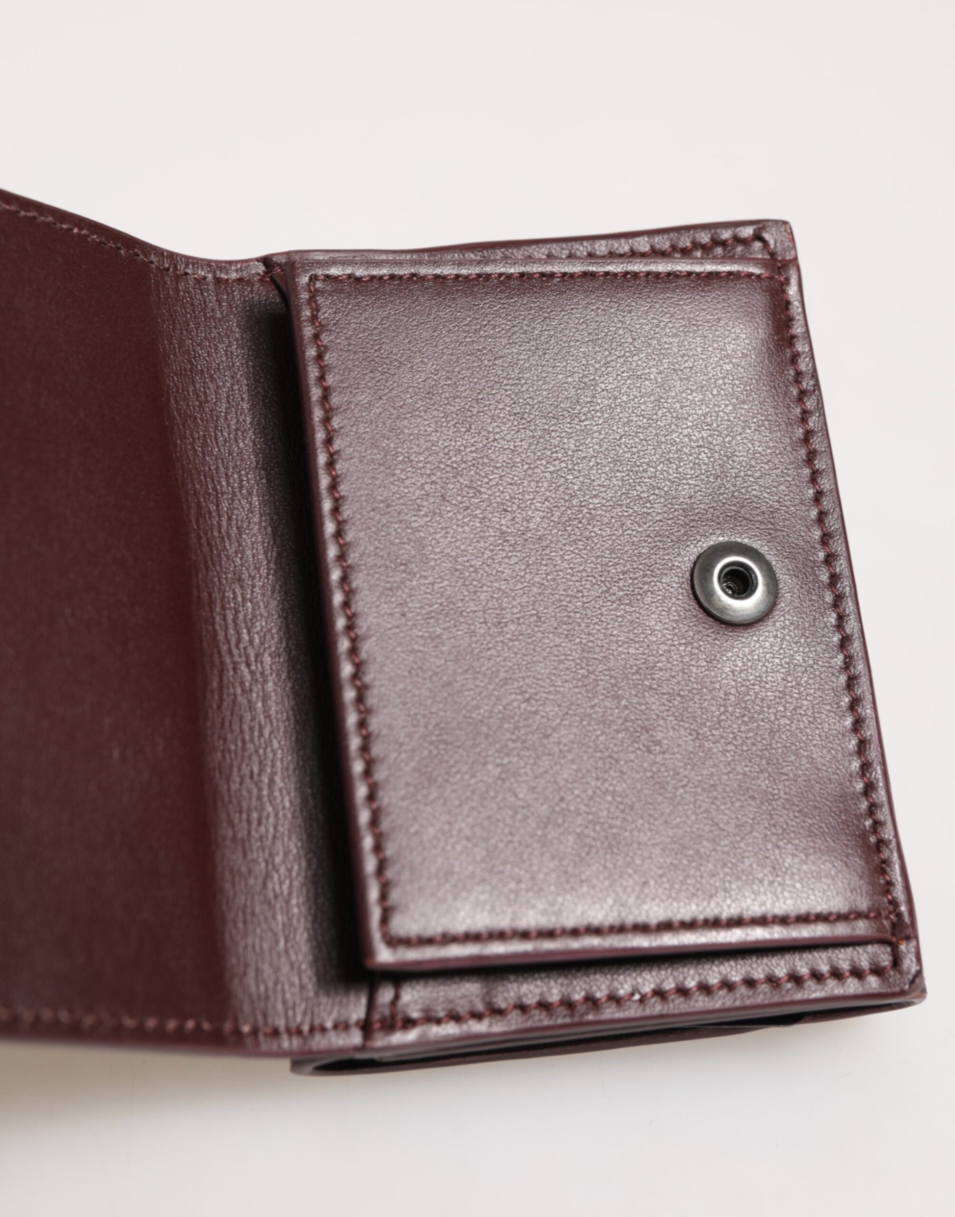 Dolce & Gabbana Leather Embossed Logo Trifold Men Card Holder Dark Brown Curated Luxury Accessories by Orvyn