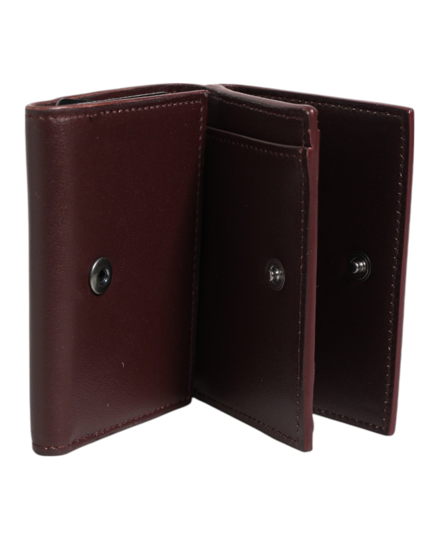 Dolce & Gabbana Leather Embossed Logo Trifold Men Card Holder Dark Brown Curated Luxury Accessories by Orvyn