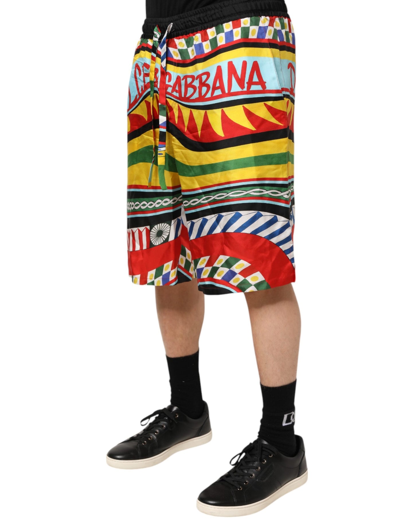 Dolce & Gabbana Multicolor Sicilian Carretto Shorts Swimwear Curated Luxury Accessories by Orvyn