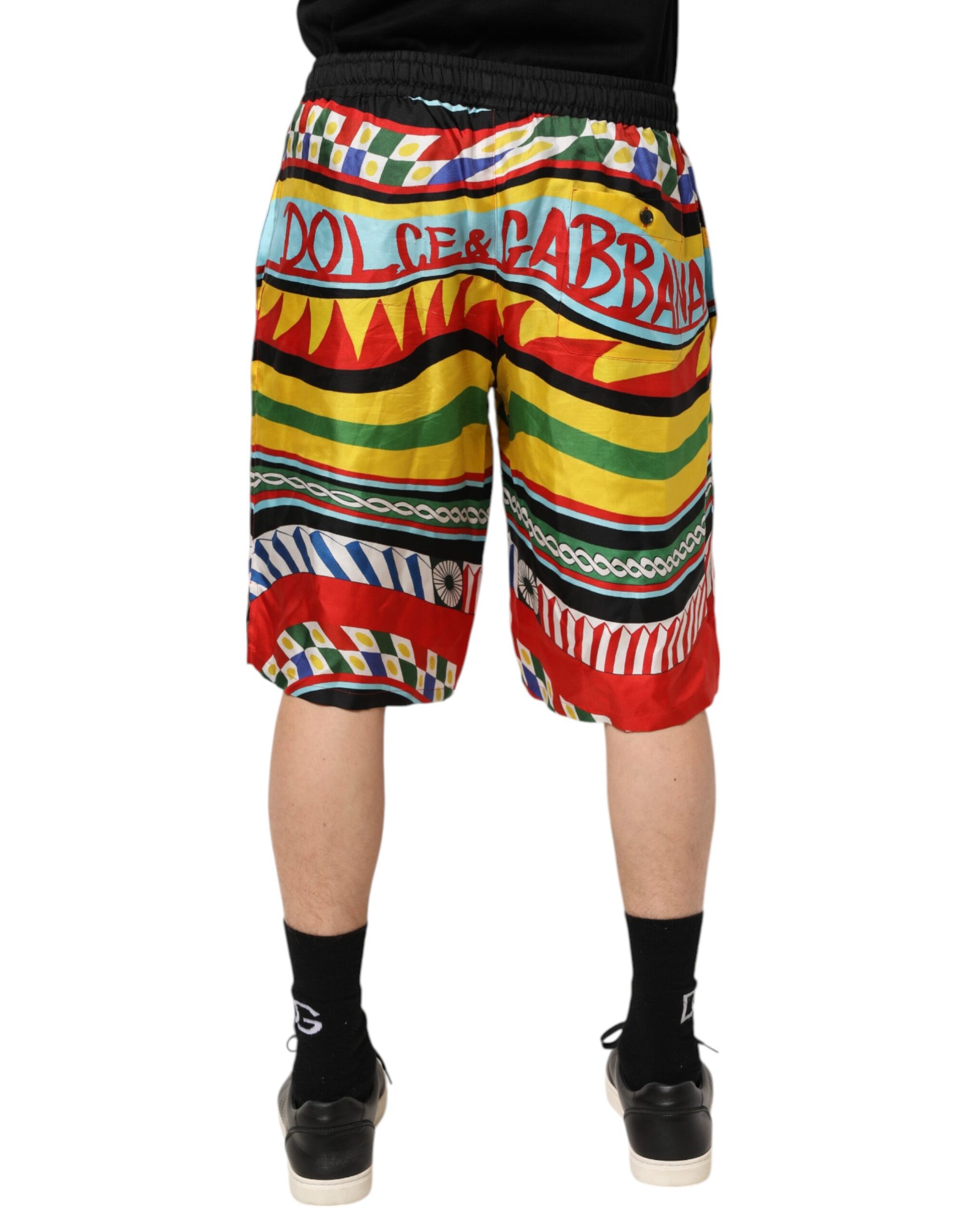 Dolce & Gabbana Multicolor Sicilian Carretto Shorts Swimwear Curated Luxury Accessories by Orvyn