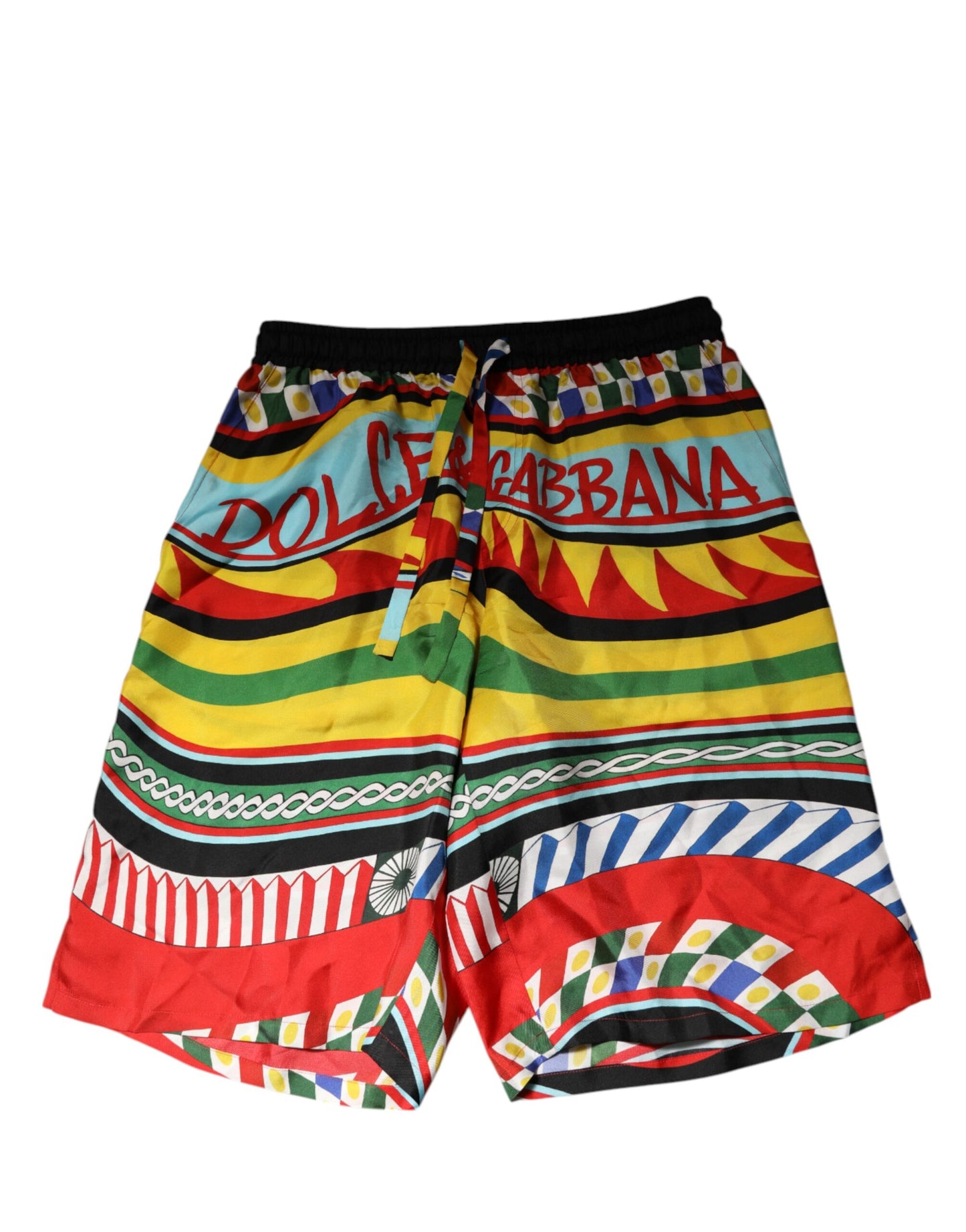 Dolce & Gabbana Multicolor Sicilian Carretto Shorts Swimwear Curated Luxury Accessories by Orvyn