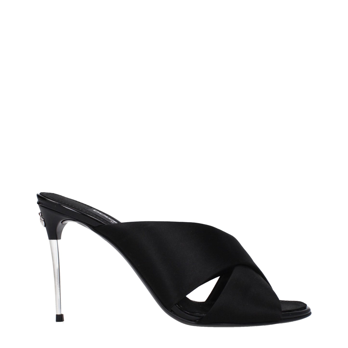 Dolce & Gabbana Black Satin Stiletto Heel Sandals Curated Luxury Accessories by Orvyn