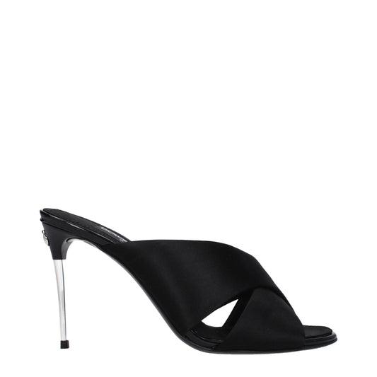 Dolce & Gabbana Black Satin Stiletto Heel Sandals Curated Luxury Accessories by Orvyn