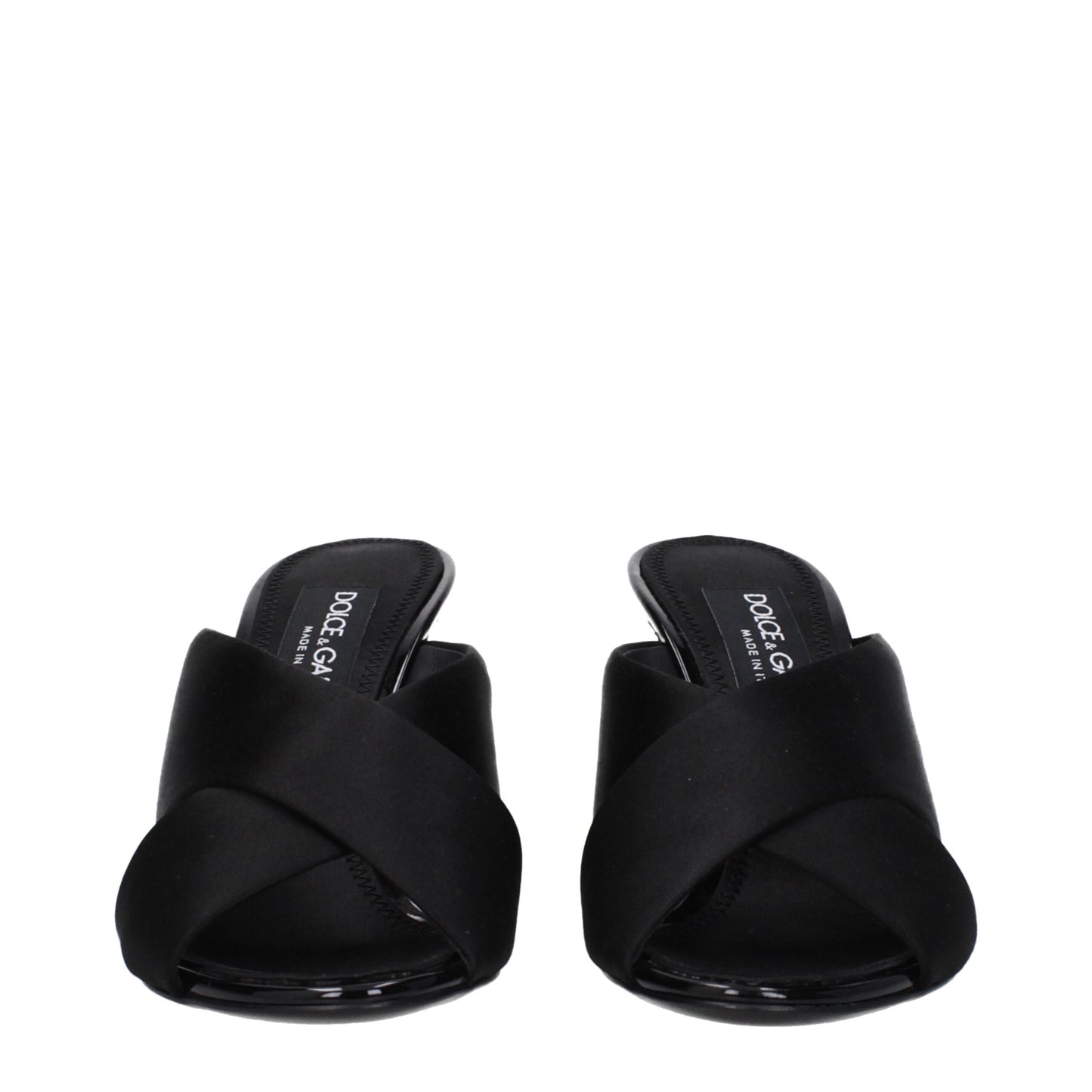 Dolce & Gabbana Black Satin Stiletto Heel Sandals Curated Luxury Accessories by Orvyn