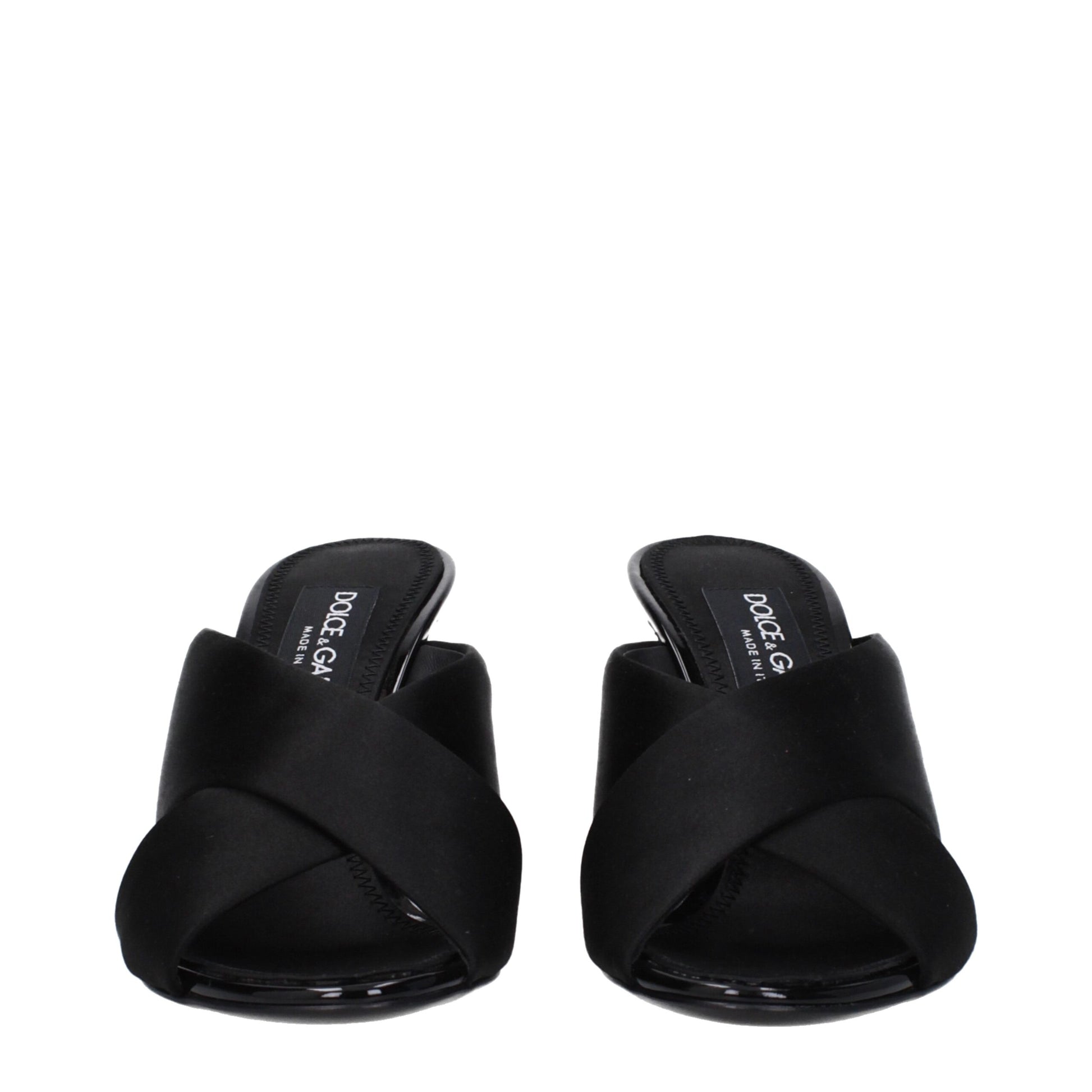 Dolce & Gabbana Black Satin Stiletto Heel Sandals Curated Luxury Accessories by Orvyn