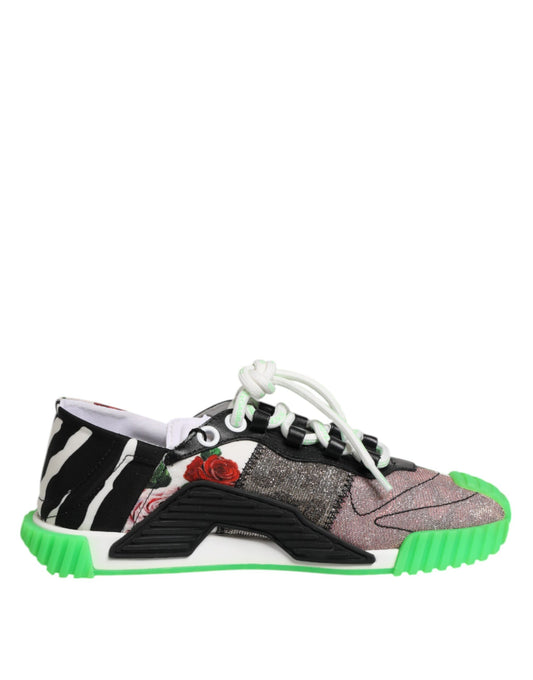 Dolce & Gabbana Multicor DG Logo Leopard Cherry Sneaker Shoes Curated Luxury Accessories by Orvyn