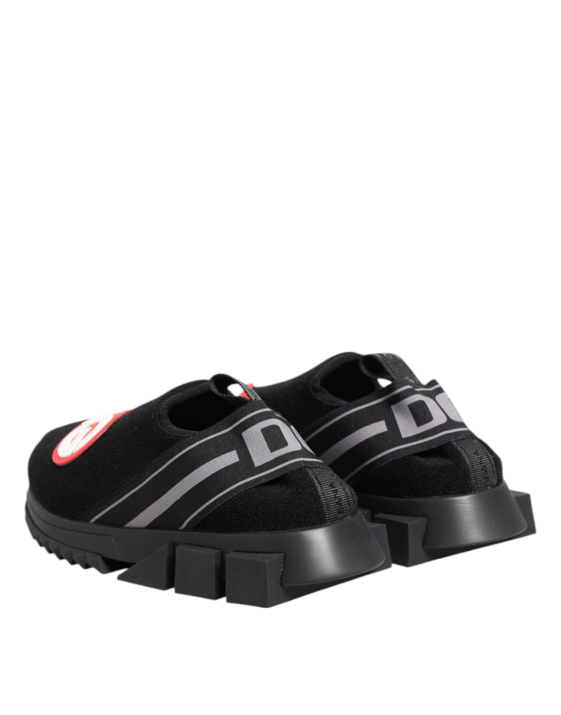 Dolce & Gabbana Black Grey Slip On Sorrento Sneakers Shoes Curated Luxury Accessories by Orvyn