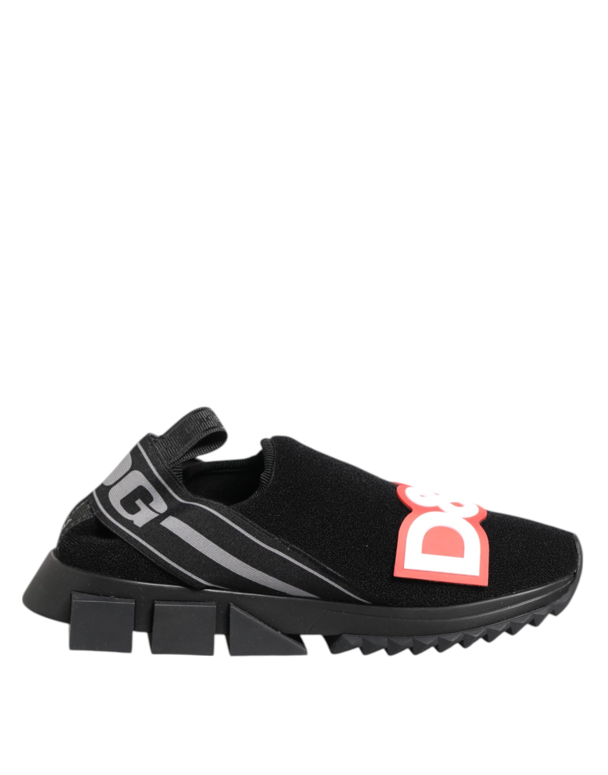 Dolce & Gabbana Black Grey Slip On Sorrento Sneakers Shoes Curated Luxury Accessories by Orvyn