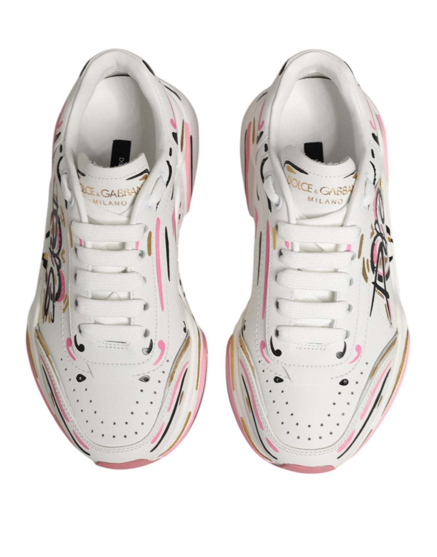 Dolce & Gabbana Multicolor Hand Painted DAYMASTER Sneaker Shoes Curated Luxury Accessories by Orvyn