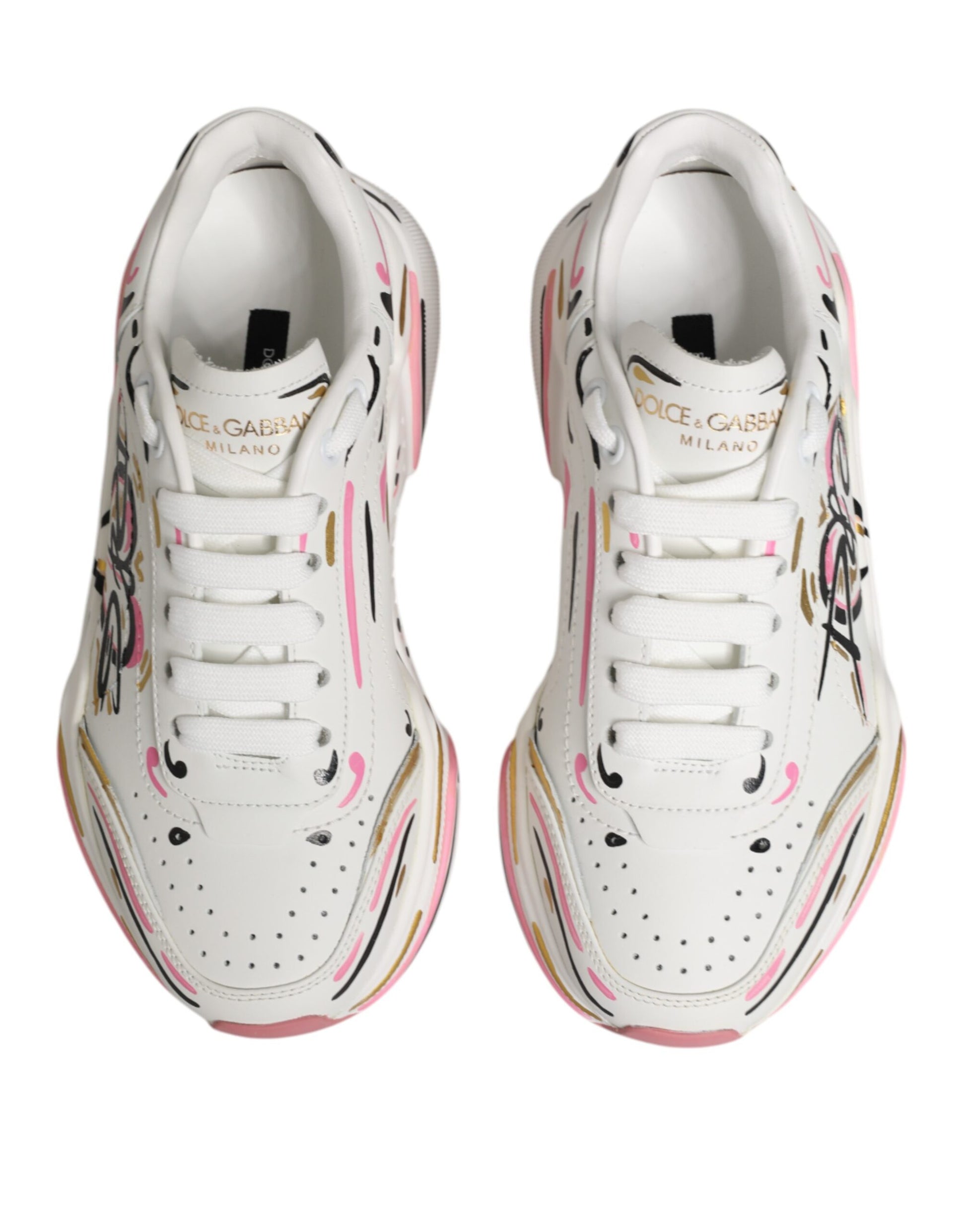 Dolce & Gabbana Multicolor Hand Painted DAYMASTER Sneaker Shoes Curated Luxury Accessories by Orvyn