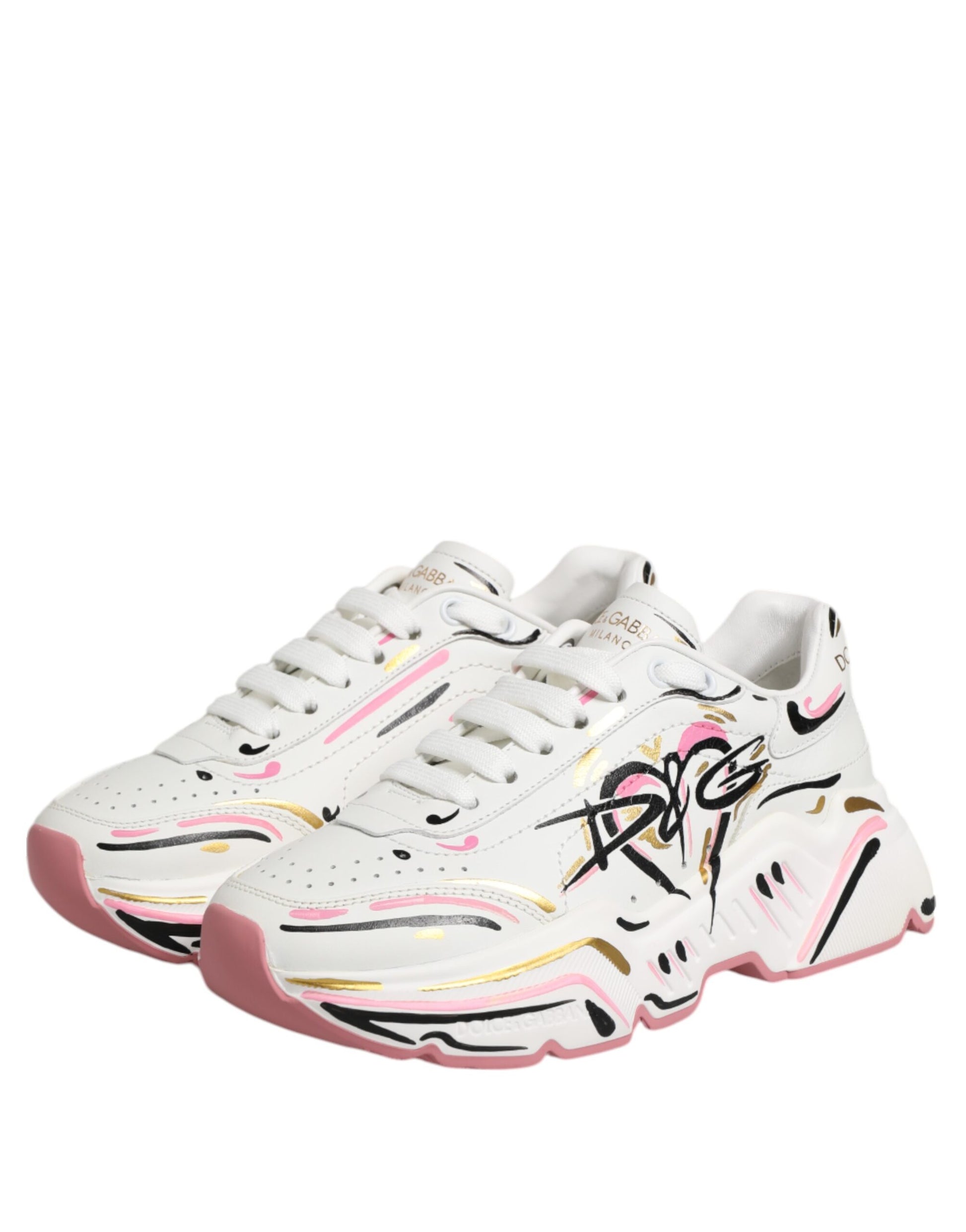Dolce & Gabbana Multicolor Hand Painted DAYMASTER Sneaker Shoes Curated Luxury Accessories by Orvyn