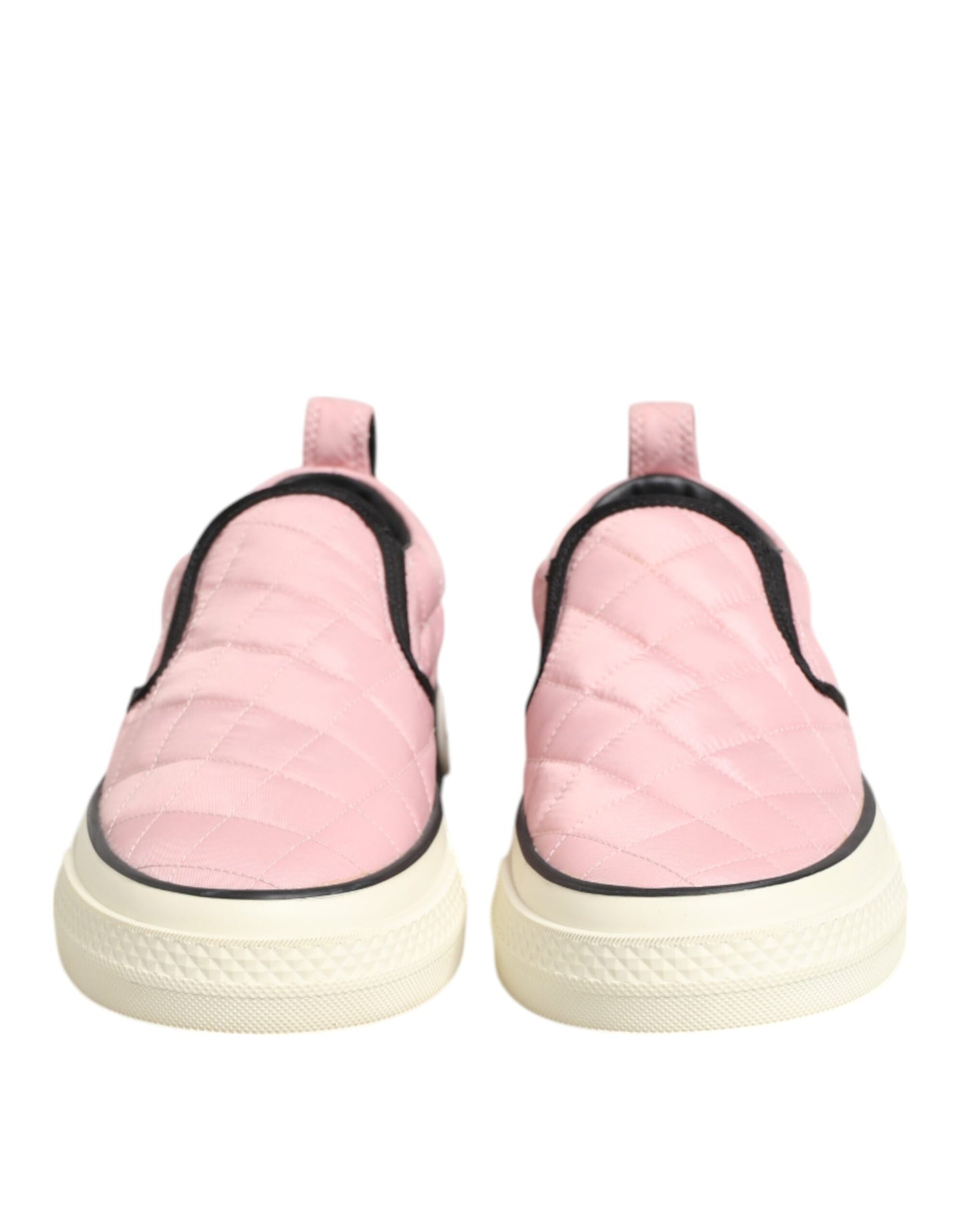 Dolce & Gabbana Pink Quilted Nylon Slip-On Sneaker Shoes Curated Luxury Accessories by Orvyn