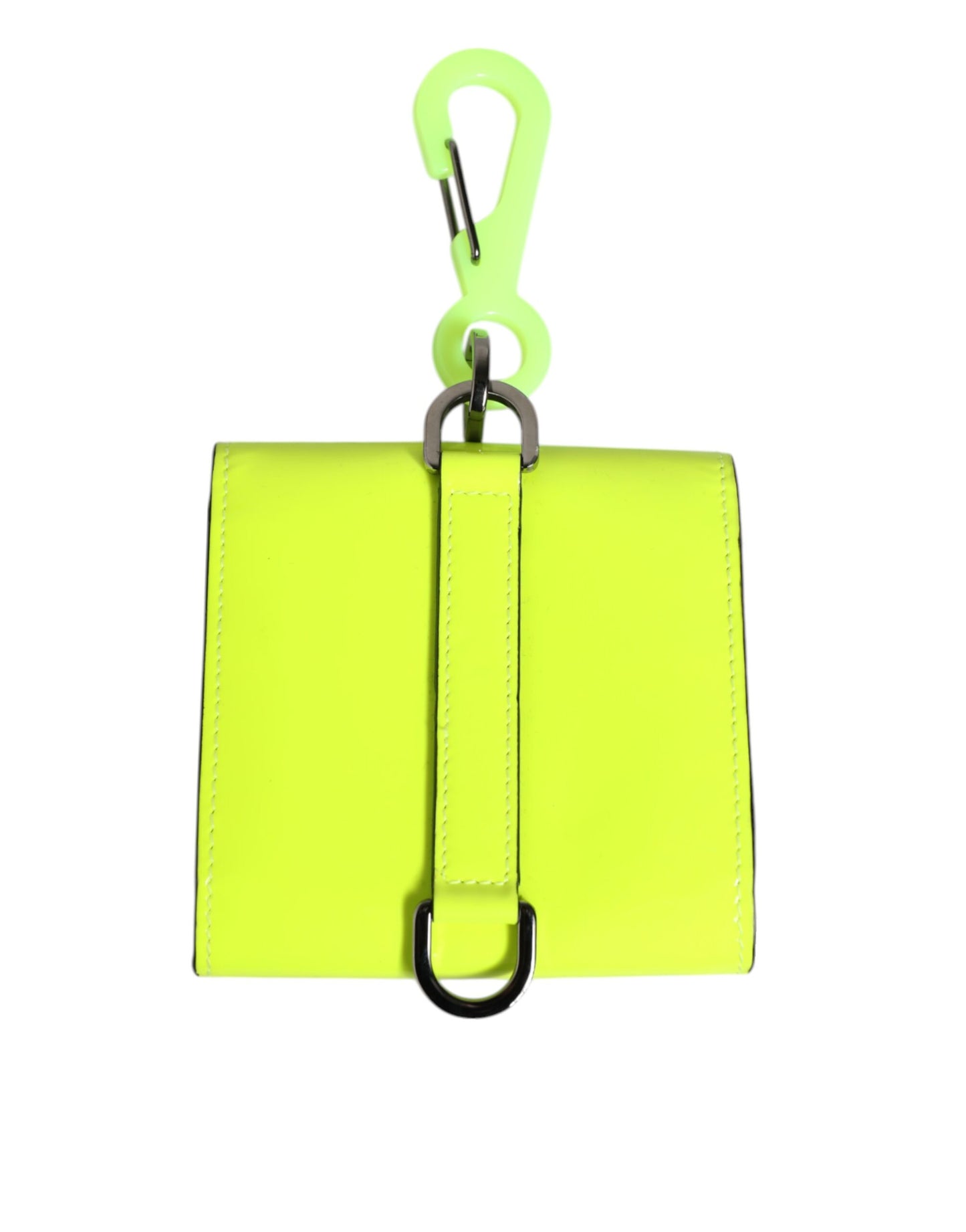Dolce & Gabbana Yellow Green Bifold DG Logo Neck Strap Cardholder Wallet Curated Luxury Accessories by Orvyn