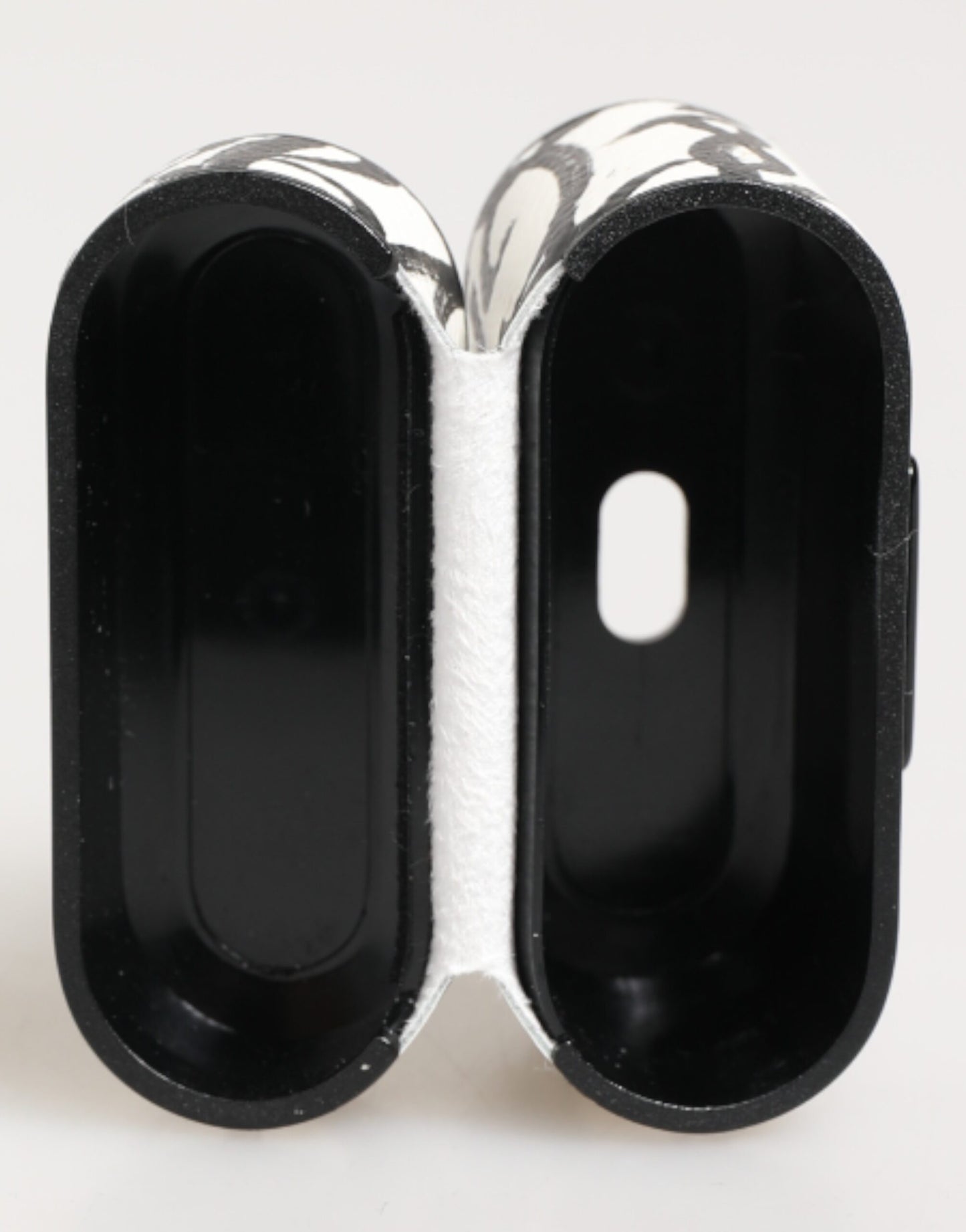 Dolce & Gabbana Black White Leather Monogram Print Logo Holder Airpods Case Curated Luxury Accessories by Orvyn