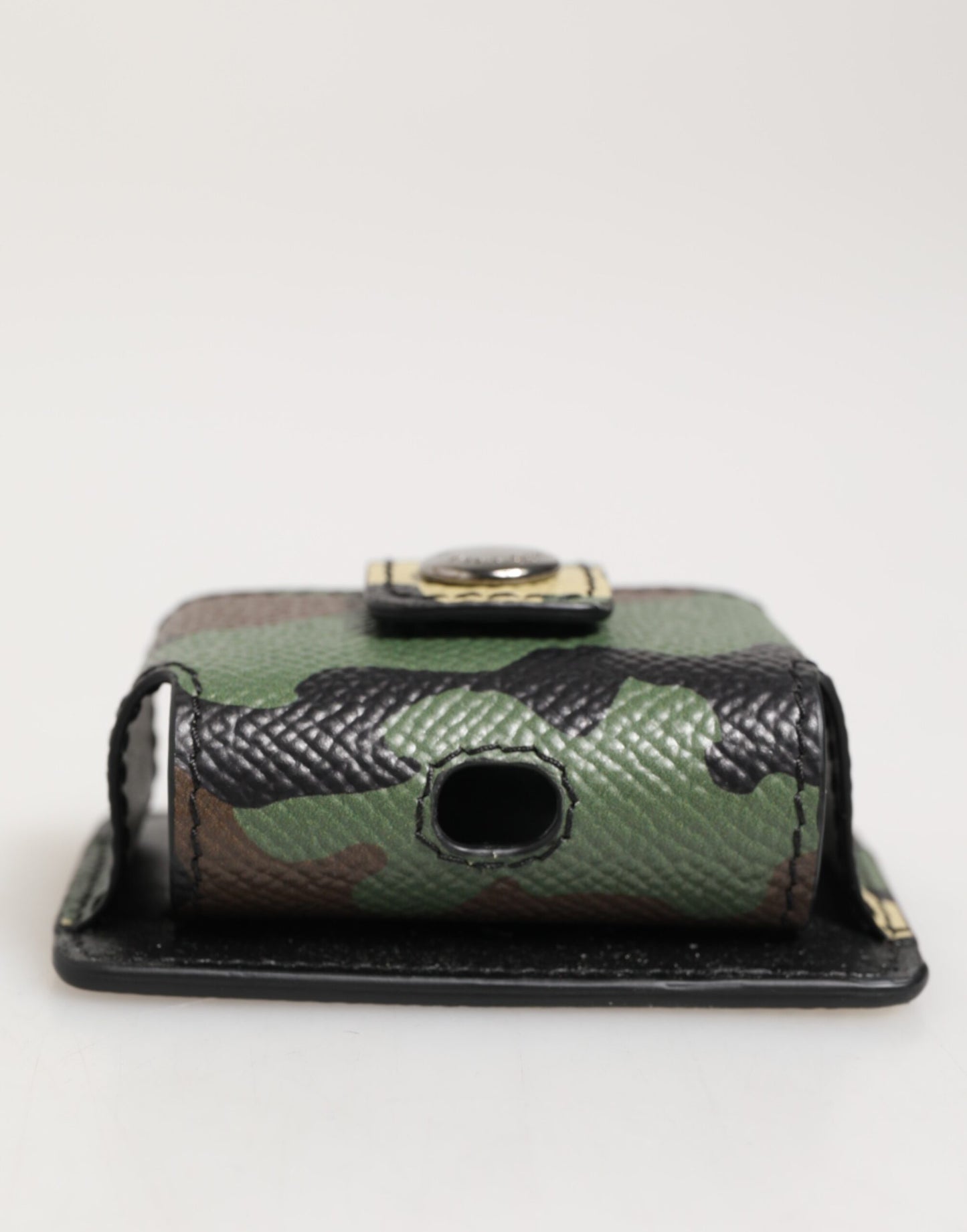 Dolce & Gabbana Multicolor Camouflage Leather Metal Accessory Airpods Case Curated Luxury Accessories by Orvyn