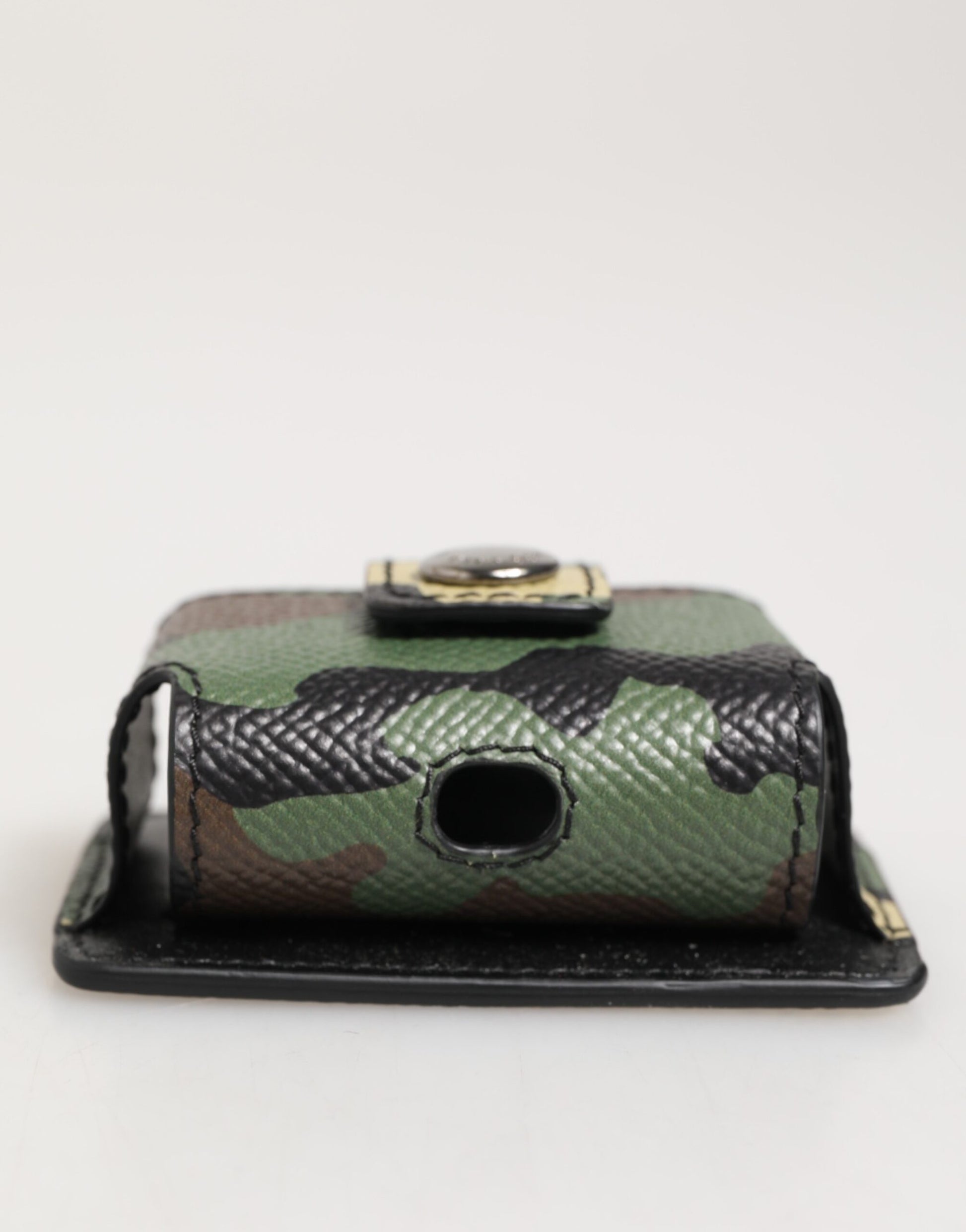 Dolce & Gabbana Multicolor Camouflage Leather Metal Accessory Airpods Case Curated Luxury Accessories by Orvyn