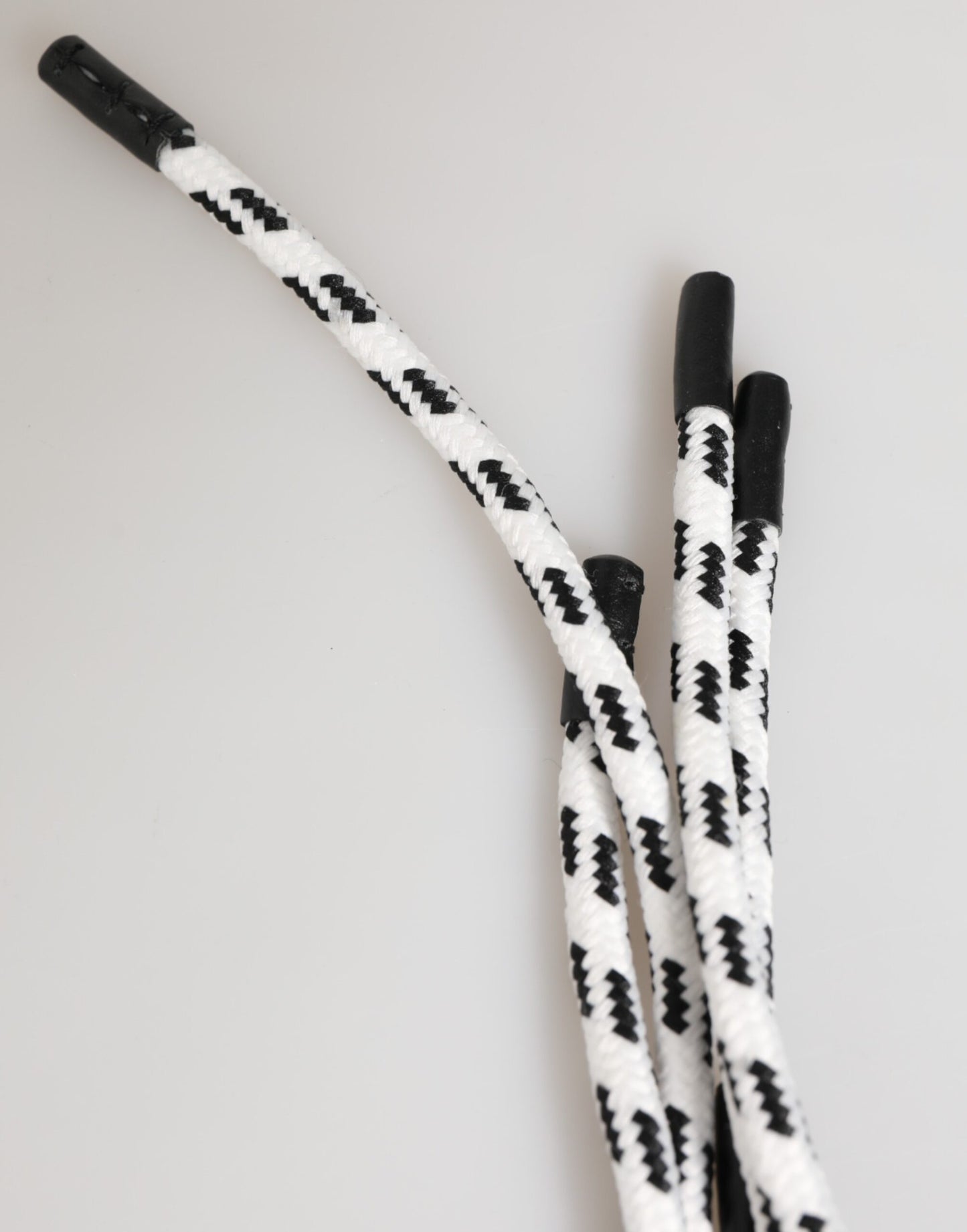 Dolce & Gabbana Black White Polyester Tape String DG Logo Keychain Keyring Curated Luxury Accessories by Orvyn