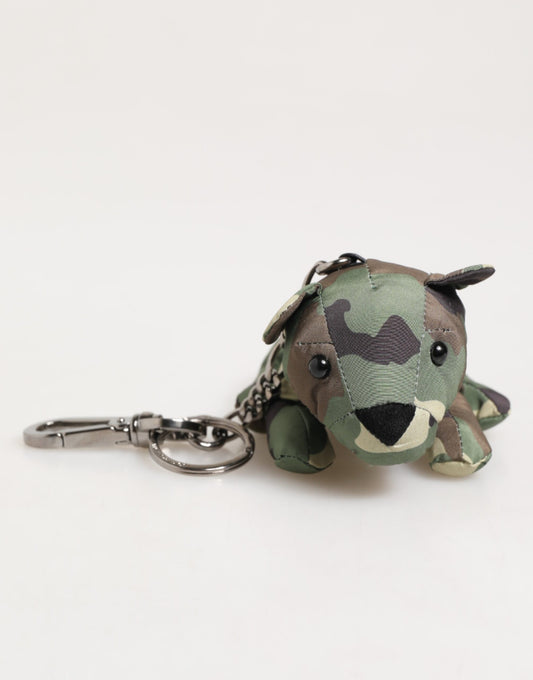 Dolce & Gabbana Camouflage Multicolor Animal Silhouette Keychain Keyring Curated Luxury Accessories by Orvyn