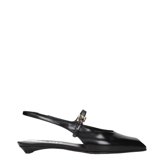 Prada Black Leather Flat Sandals Curated Luxury Accessories by Orvyn