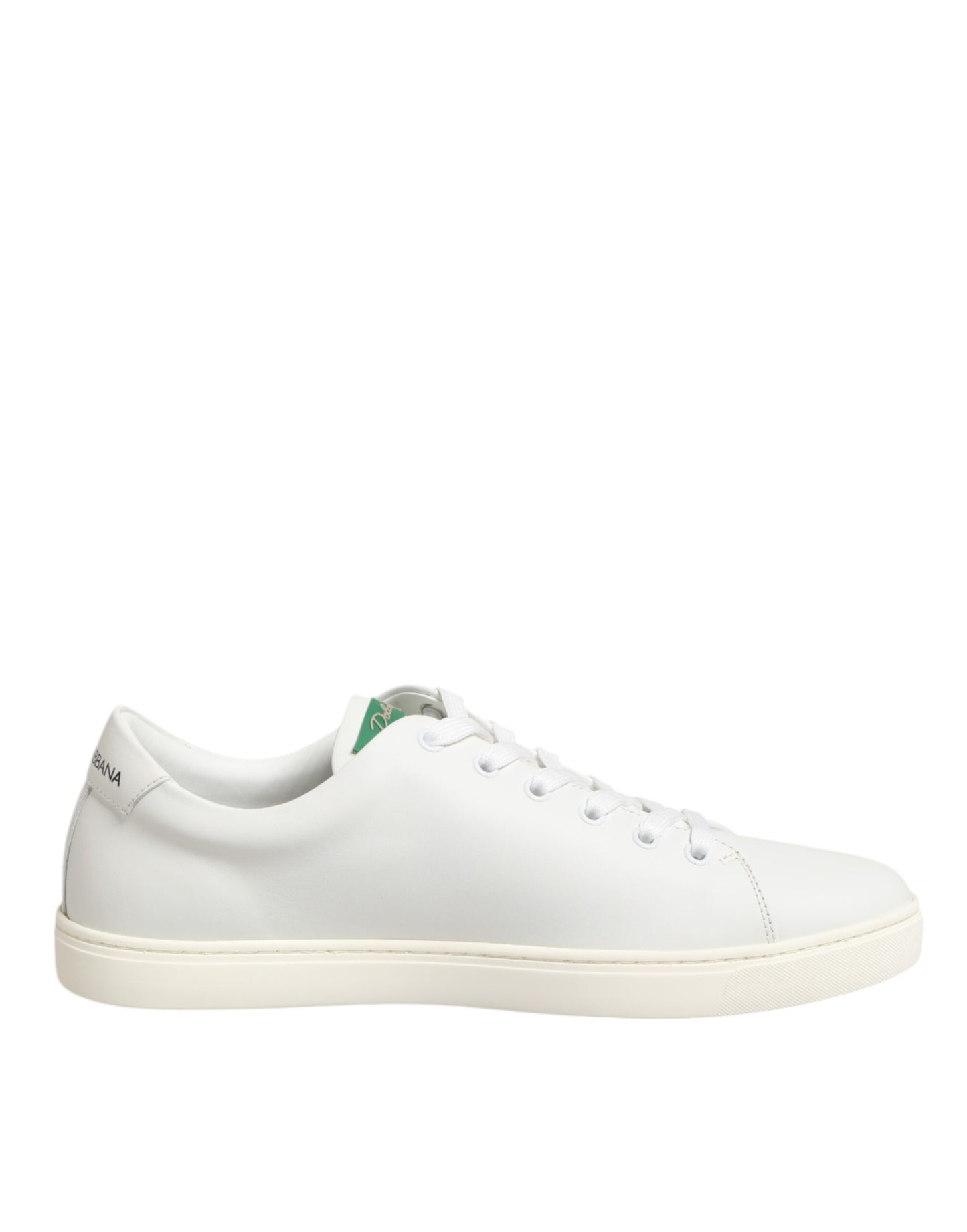 Dolce & Gabbana White Leather Rose Embroidery Low-Top Shoes Curated Luxury Accessories by Orvyn