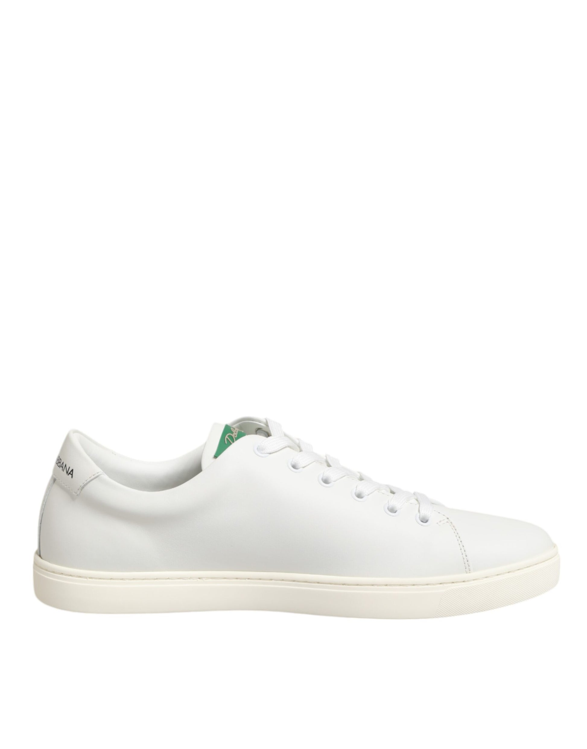 Dolce & Gabbana White Leather Rose Embroidery Low-Top Shoes Curated Luxury Accessories by Orvyn
