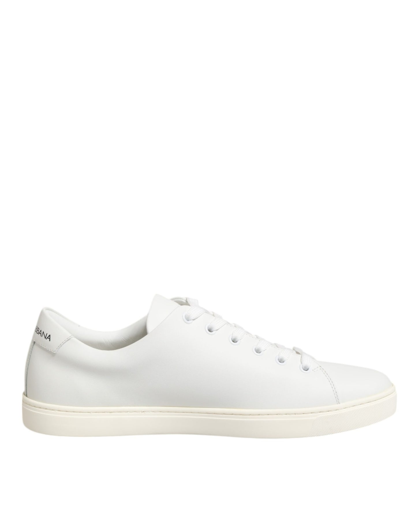 Dolce & Gabbana White Leather Sacred Heart Patch Sneakers Shoes Curated Luxury Accessories by Orvyn