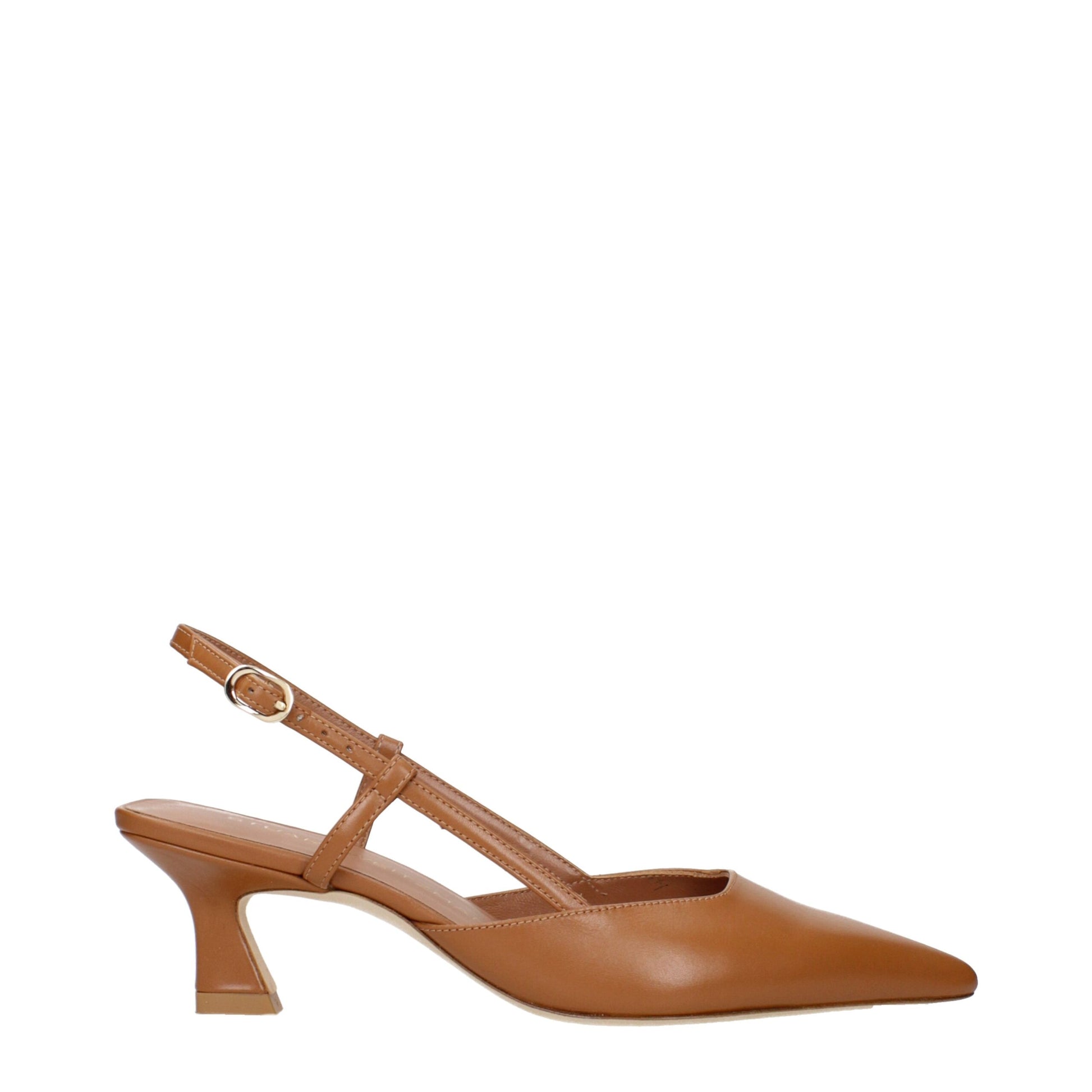Stuart Weitzman Brown Leather Mid Heel Pumps Curated Luxury Accessories by Orvyn