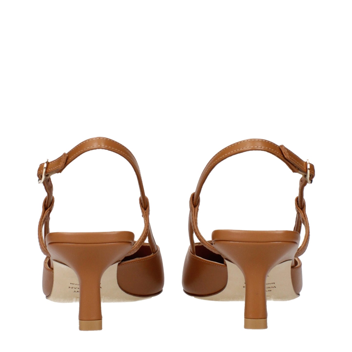 Stuart Weitzman Brown Leather Mid Heel Pumps Curated Luxury Accessories by Orvyn
