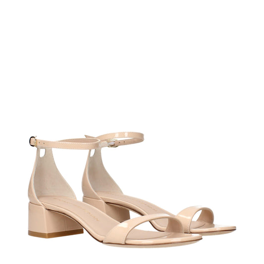 Stuart Weitzman Beige Leather Flat Sandals Curated Luxury Accessories by Orvyn