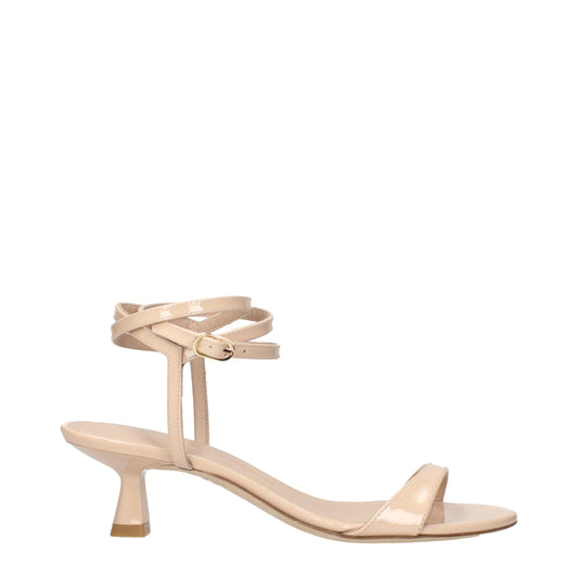 Stuart Weitzman Beige Leather Stiletto Heel Sandals Curated Luxury Accessories by Orvyn