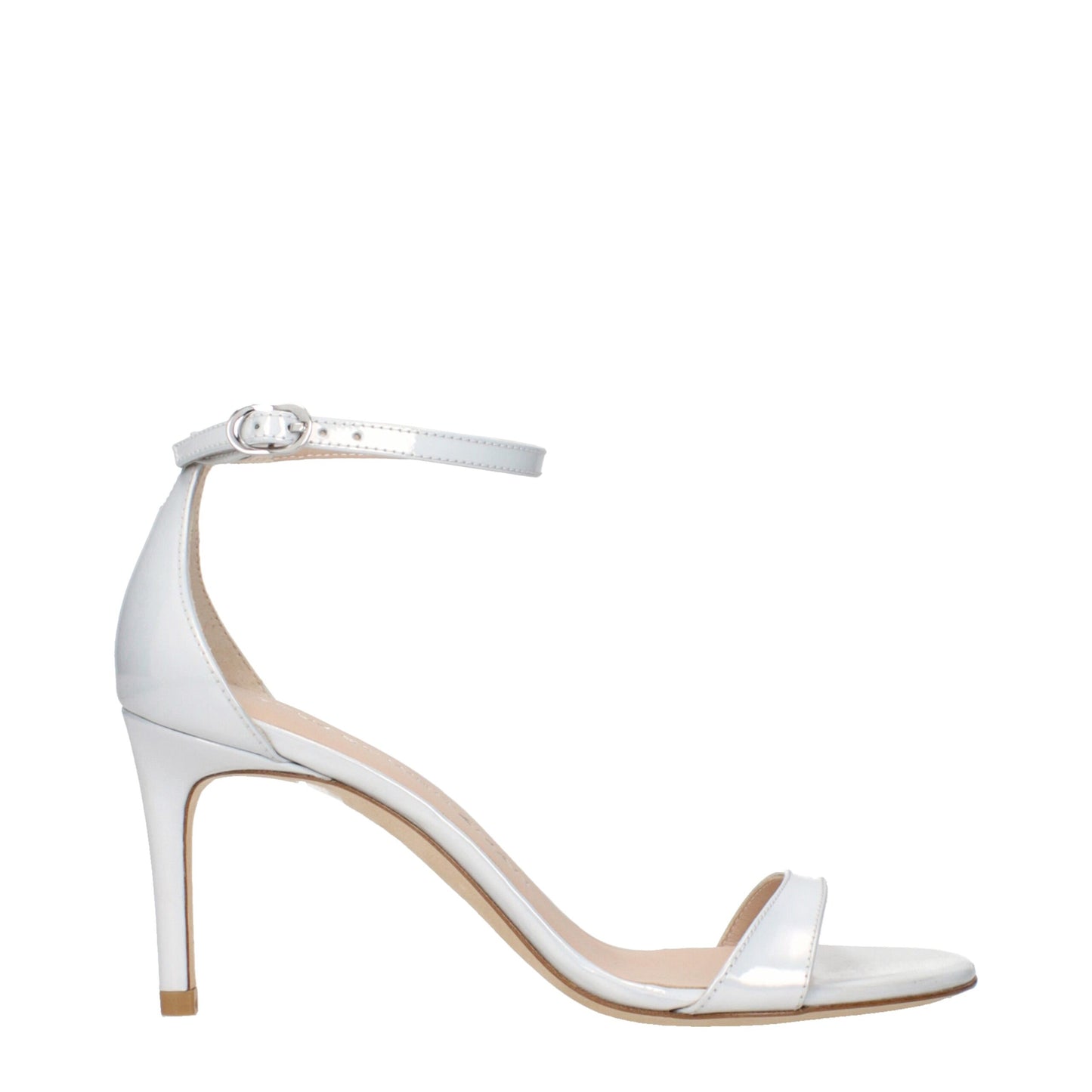 Stuart Weitzman White Leather Stiletto Heel Sandals Curated Luxury Accessories by Orvyn