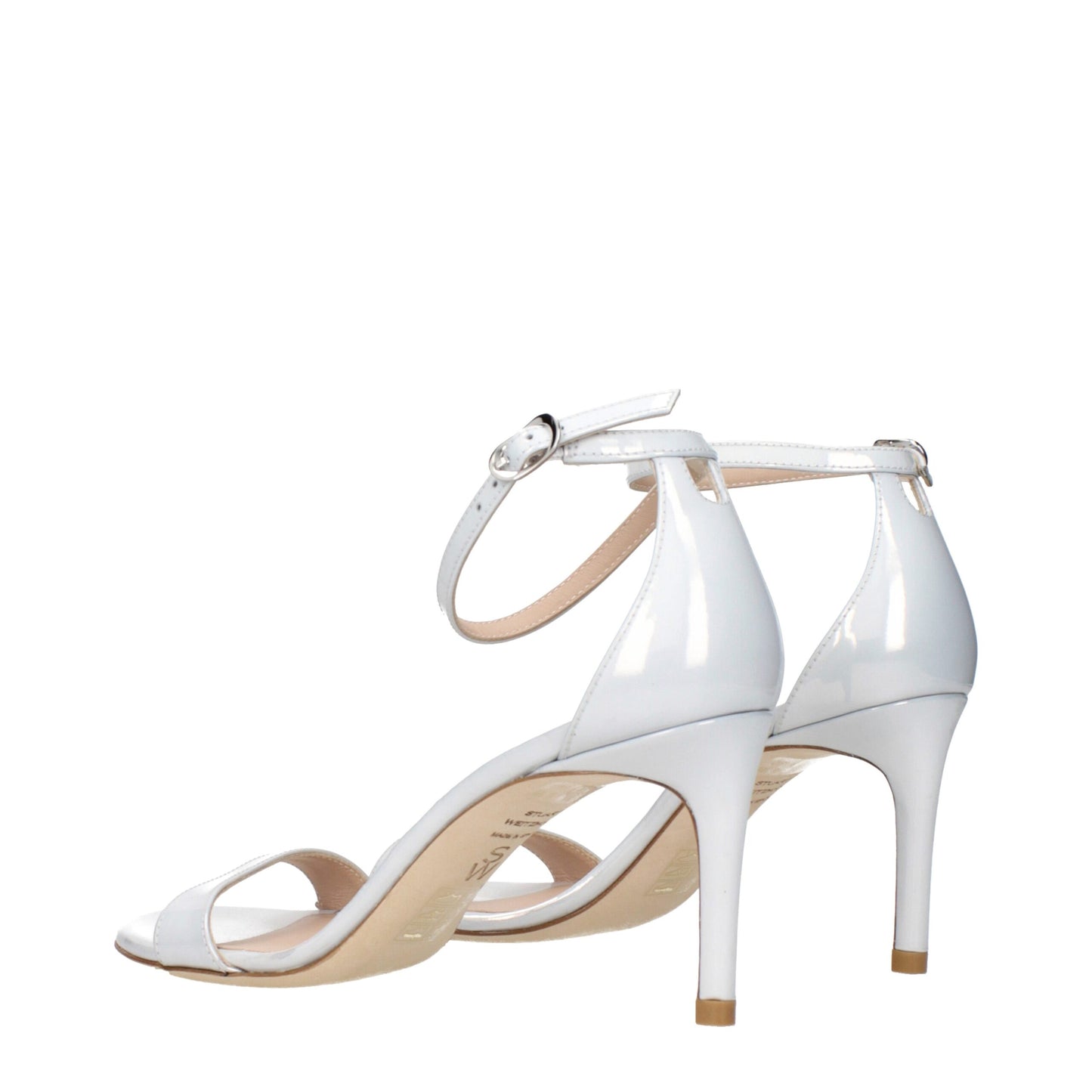 Stuart Weitzman White Leather Stiletto Heel Sandals Curated Luxury Accessories by Orvyn