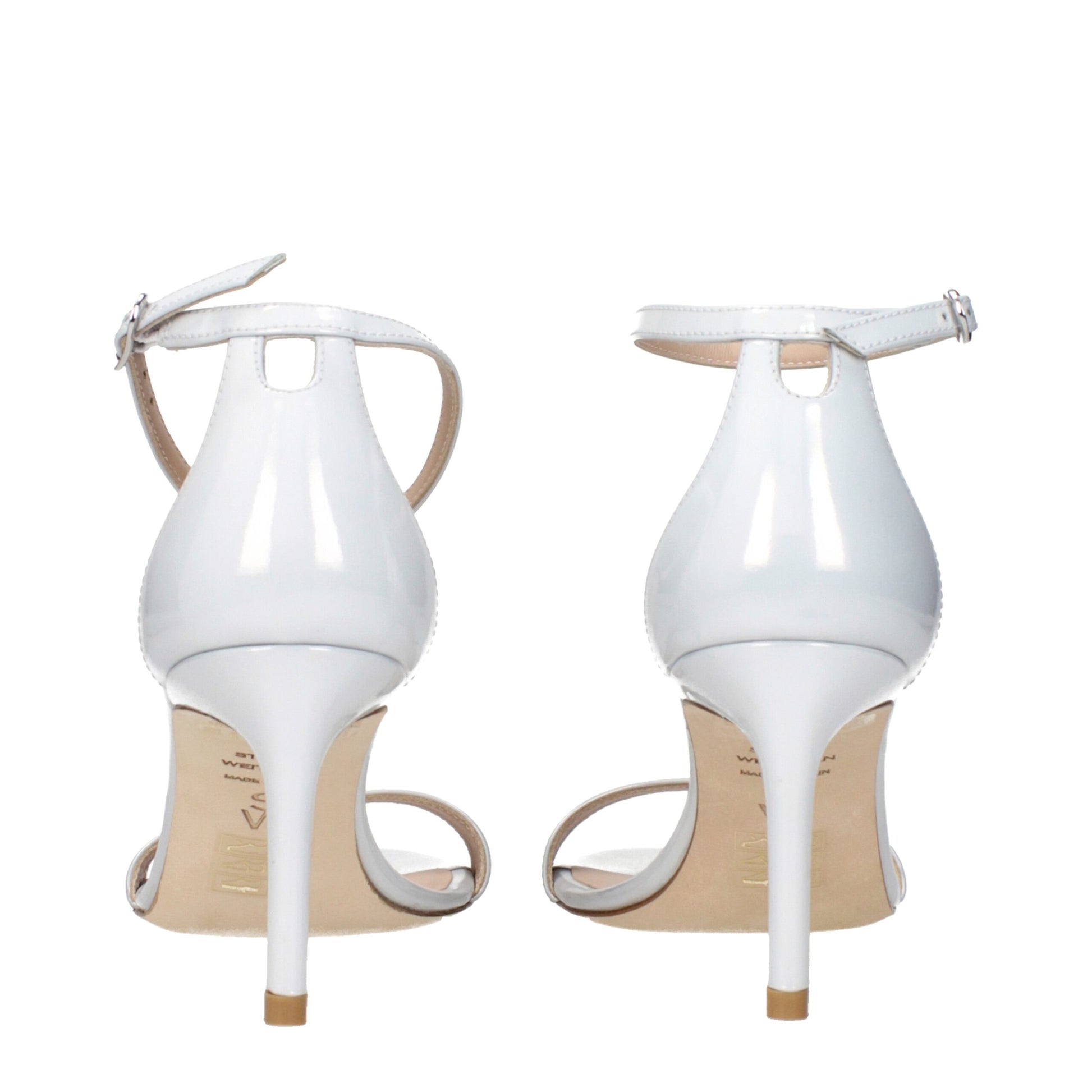 Stuart Weitzman White Leather Stiletto Heel Sandals Curated Luxury Accessories by Orvyn