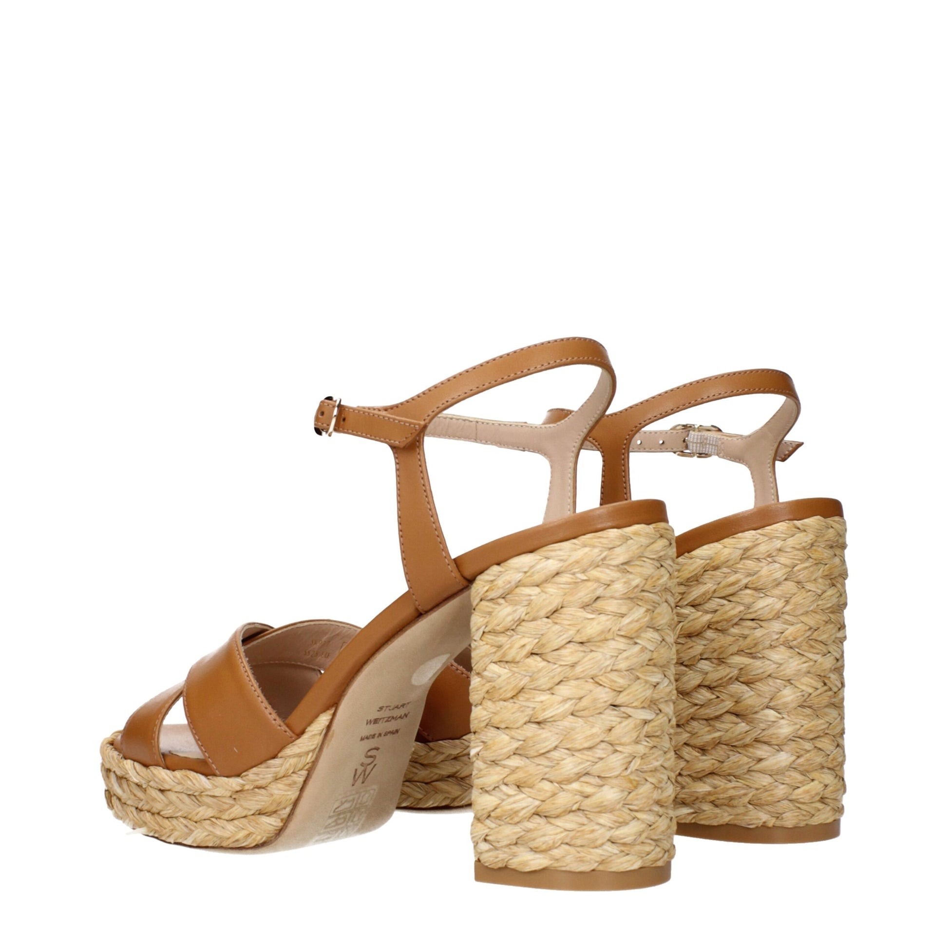 Stuart Weitzman Brown Leather Platform Sandals Curated Luxury Accessories by Orvyn