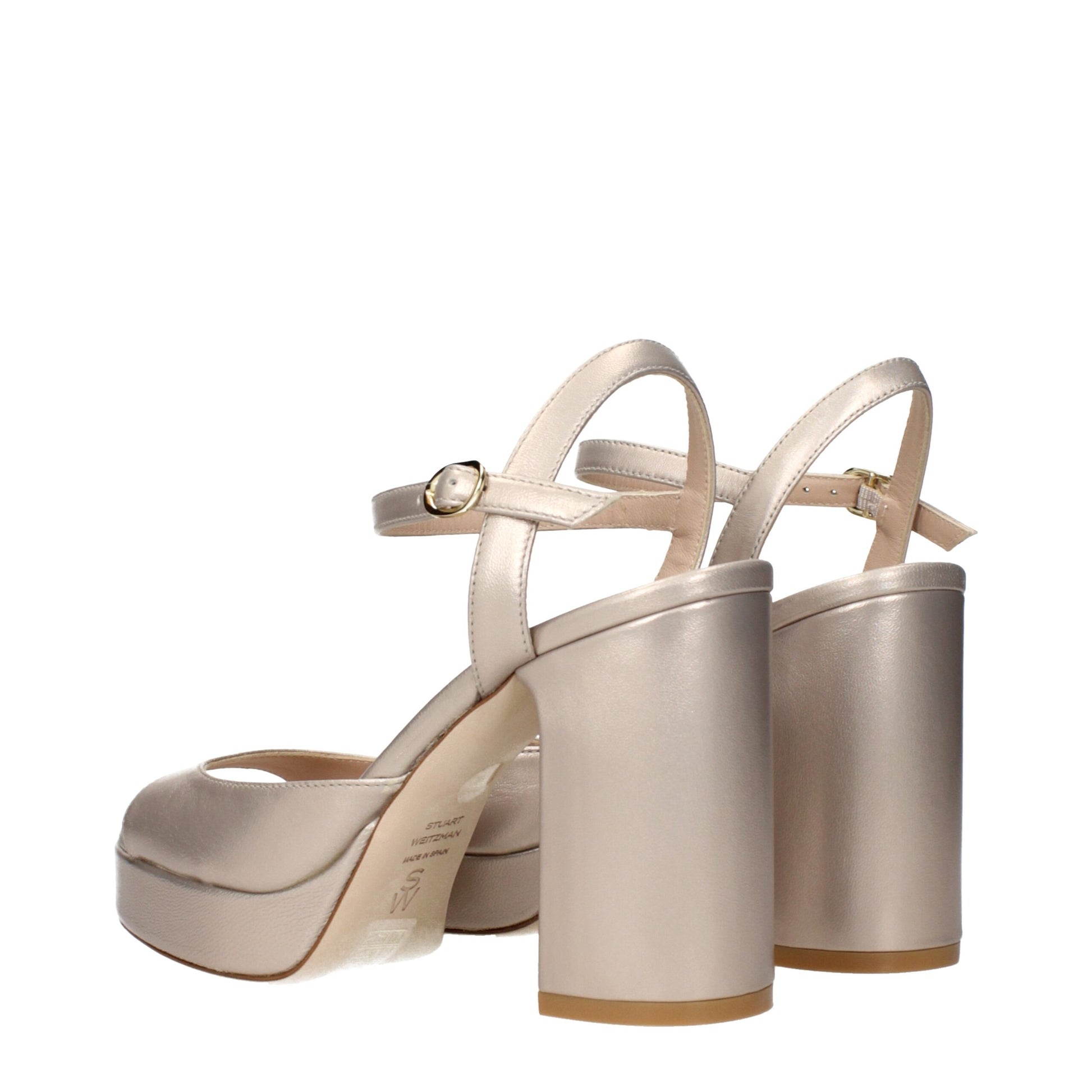 Stuart Weitzman Beige Leather Platform Sandals Curated Luxury Accessories by Orvyn