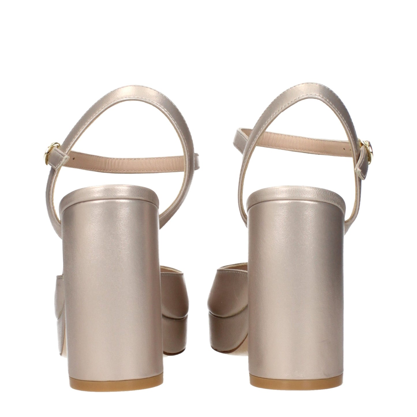 Stuart Weitzman Beige Leather Platform Sandals Curated Luxury Accessories by Orvyn