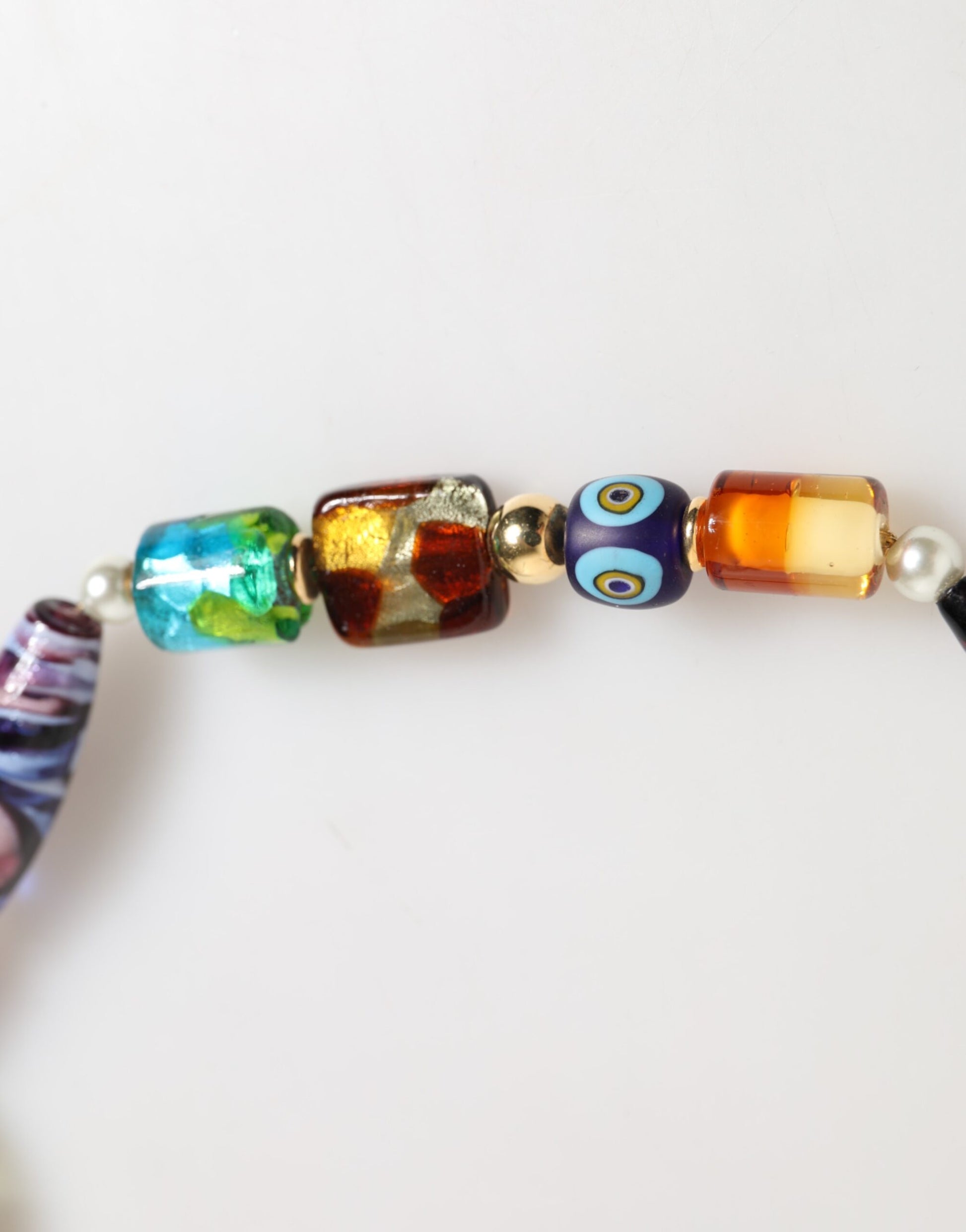 Dolce & Gabbana Multicolor Murano Glass Beads Brass Women Jewelry Necklace Curated Luxury Accessories by Orvyn